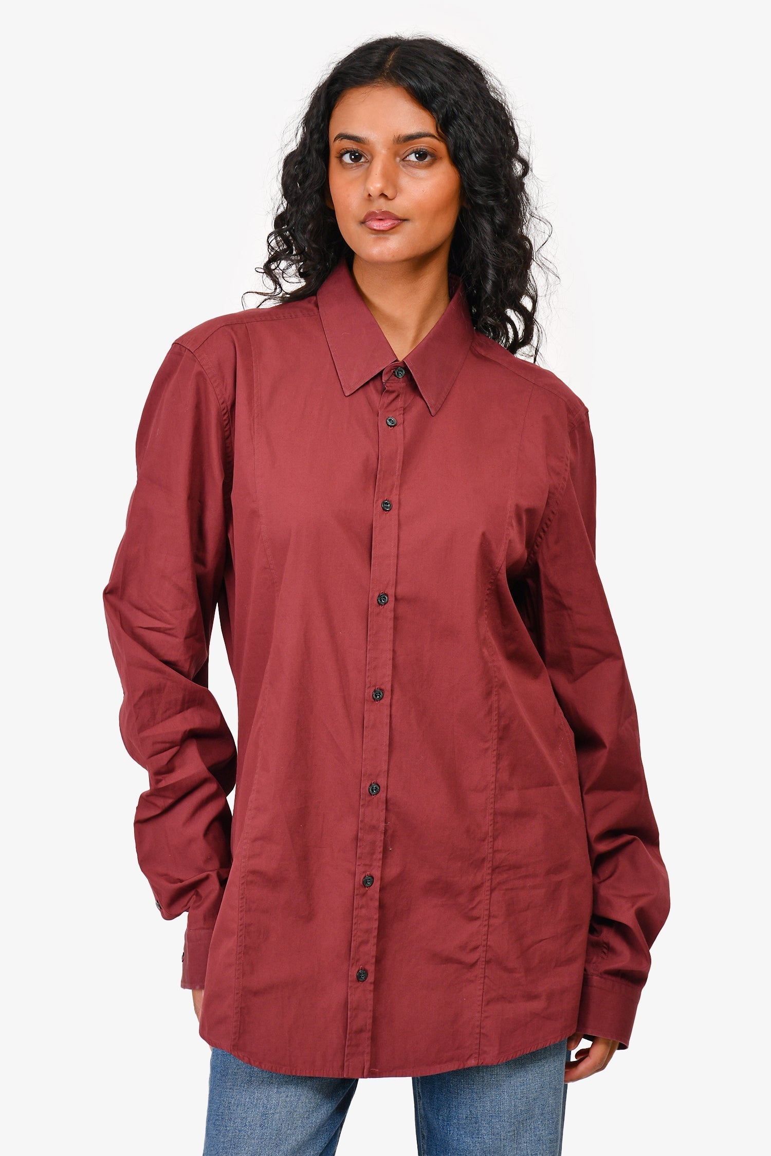Gucci 2014 Burgundy Button Up Shirt Size 41 Men