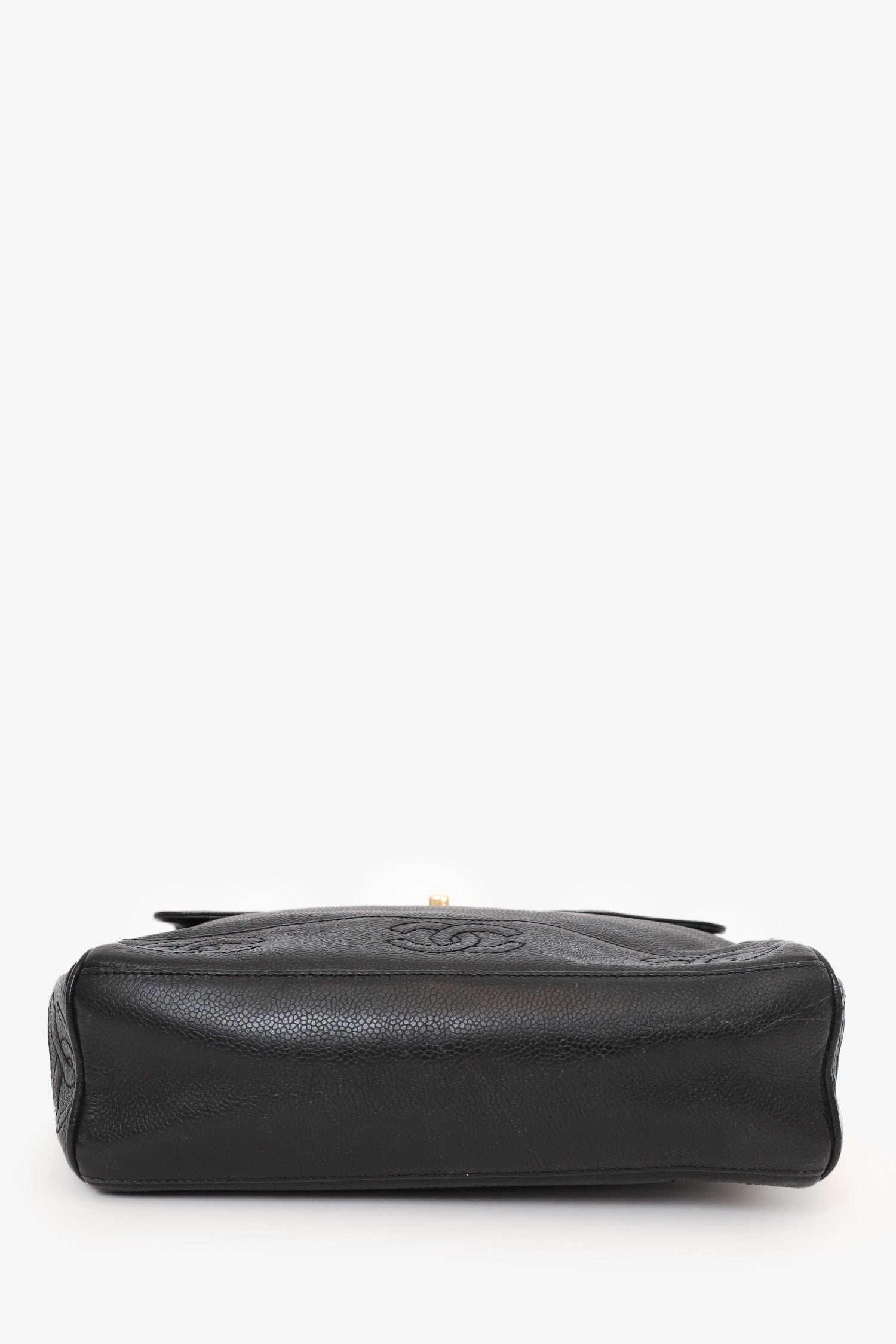 Chanel™ 1996-97 Black Caviar Leather Triple CC Shoulder Bag