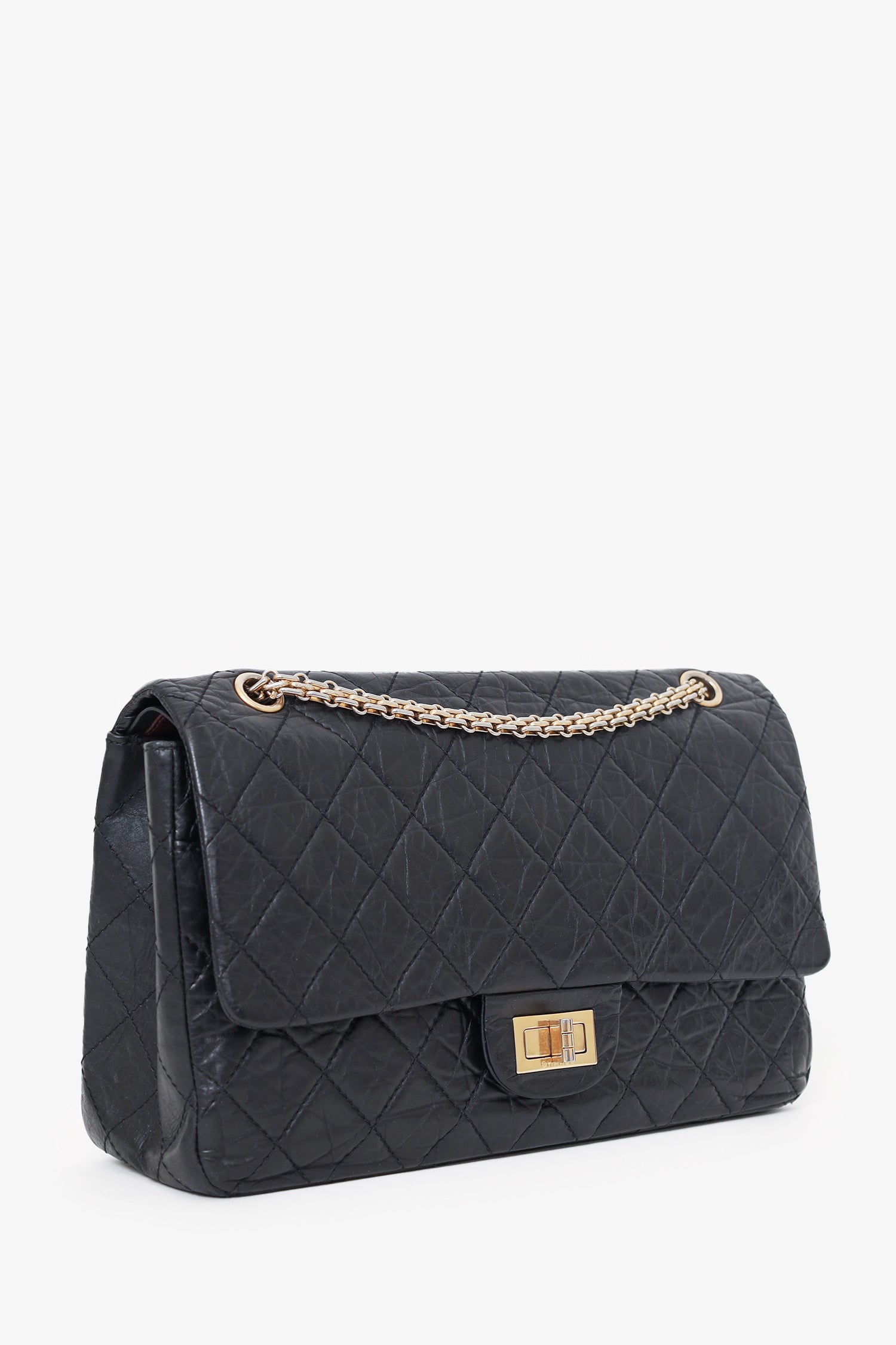 Chanel™ Black Quilted Aged Calfskin Large Reissue 255 Shoulder Bag