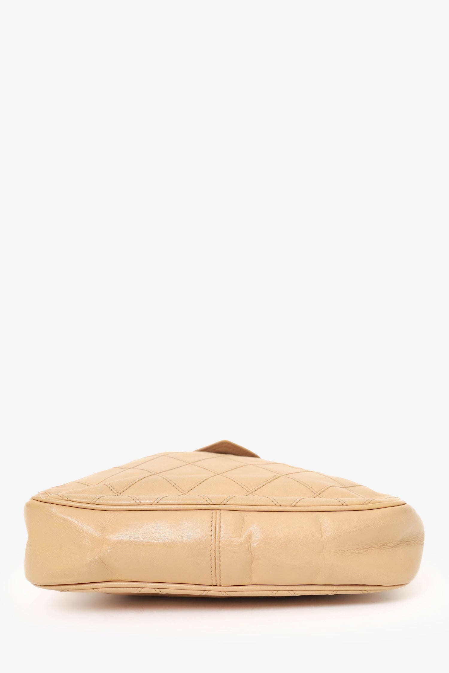 Chanel™ 1986-88 Beige Quilted Lambskin CC Hobo Shoulder Bag with Pouch