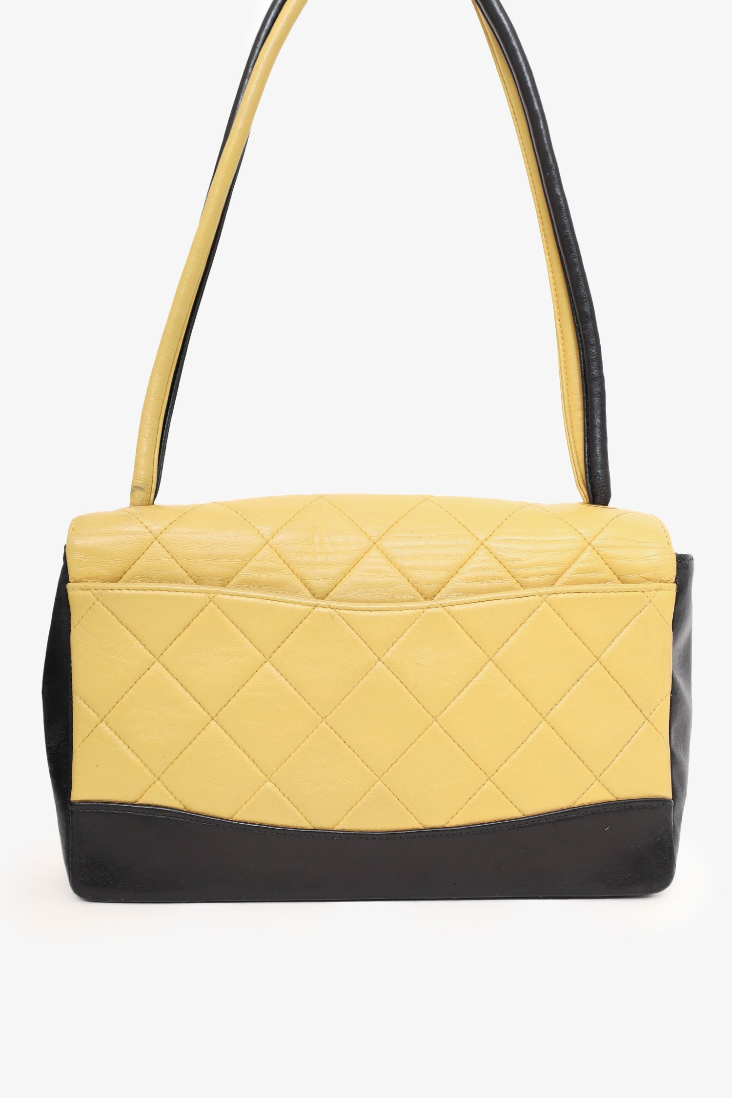 Chanel™ 2000-02 Beige/Black Quilted Lambskin Tie Knot Flap Bag