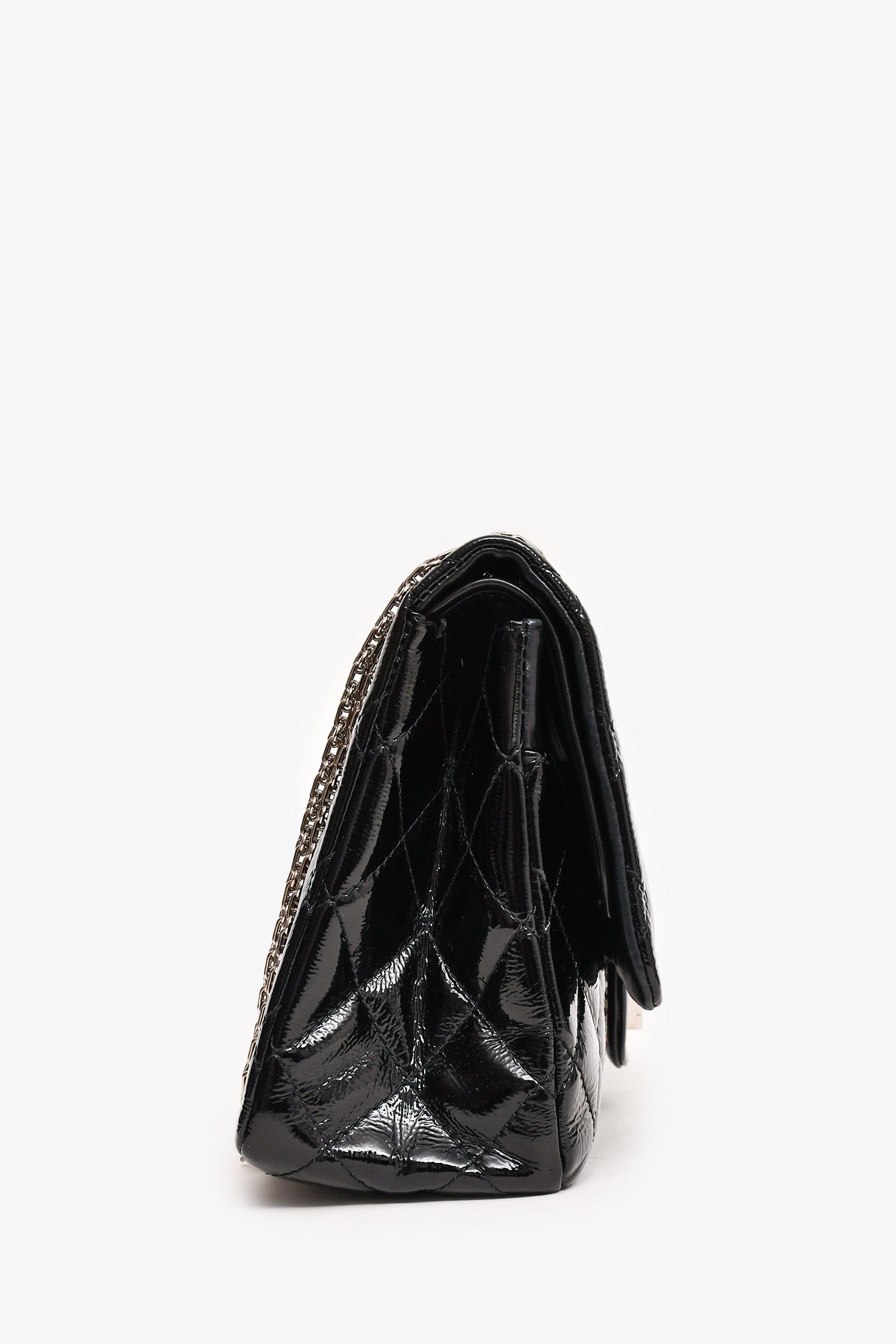 Chanel™ 2010-11 Black Patent Leather 2.55 Large 227 Flap Bag SHW