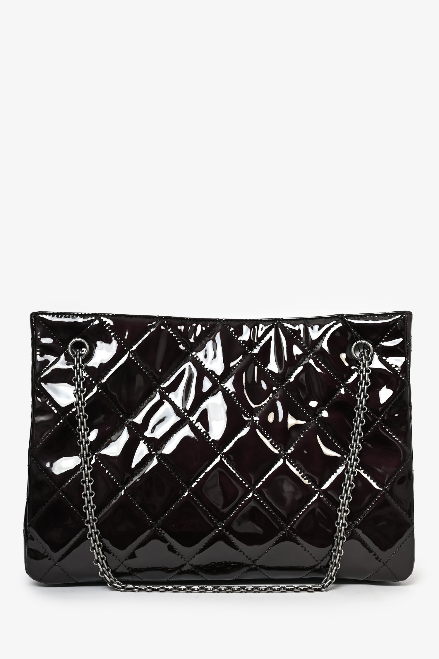 Chanel™ 2011/12 Dark Purple Patent Quilted Leather 2.55 Reissue Tote Bag