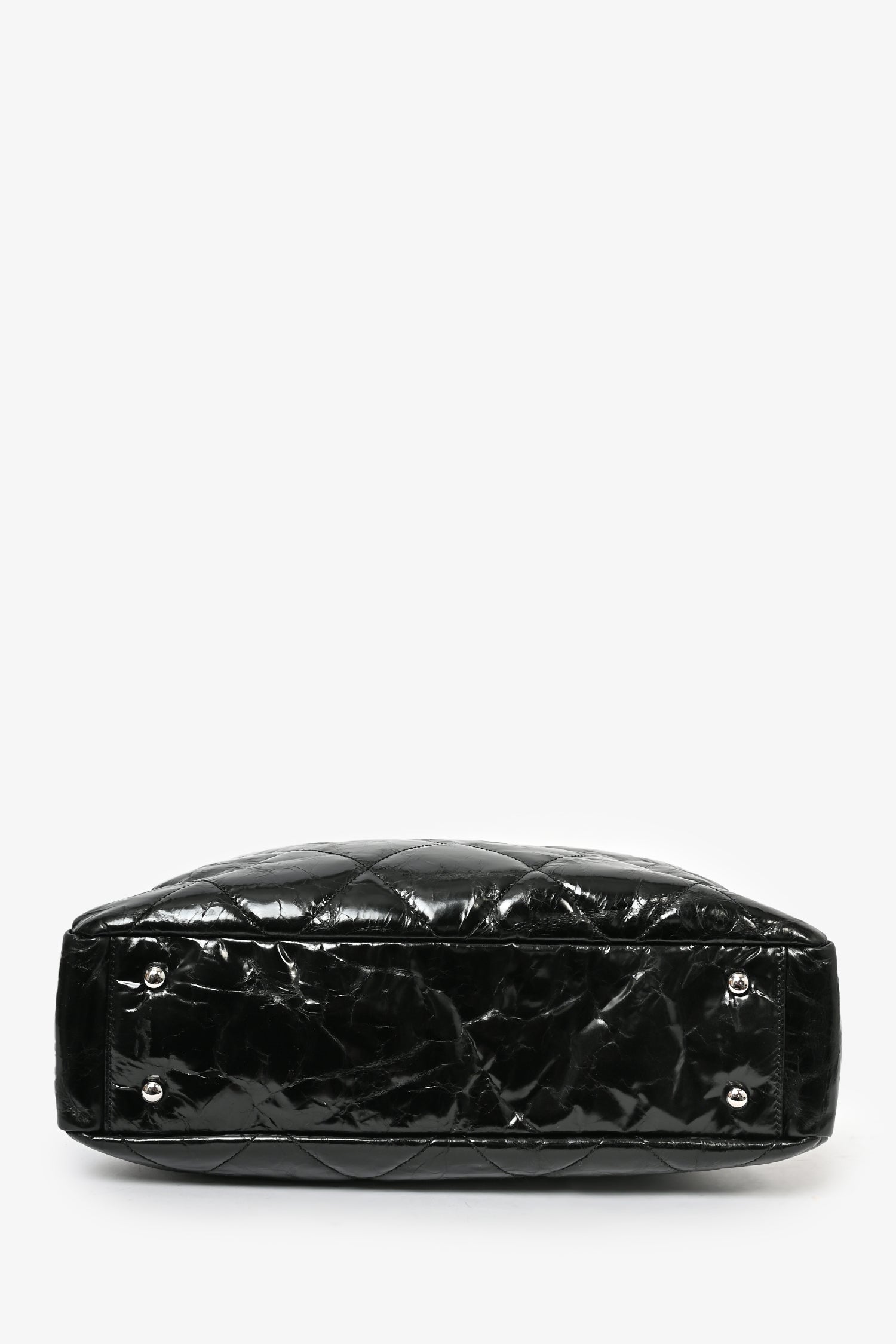 Chanel™ 2010/11 Black Glossy Calfskin Leather/Tweed Portobello Tote Bag
