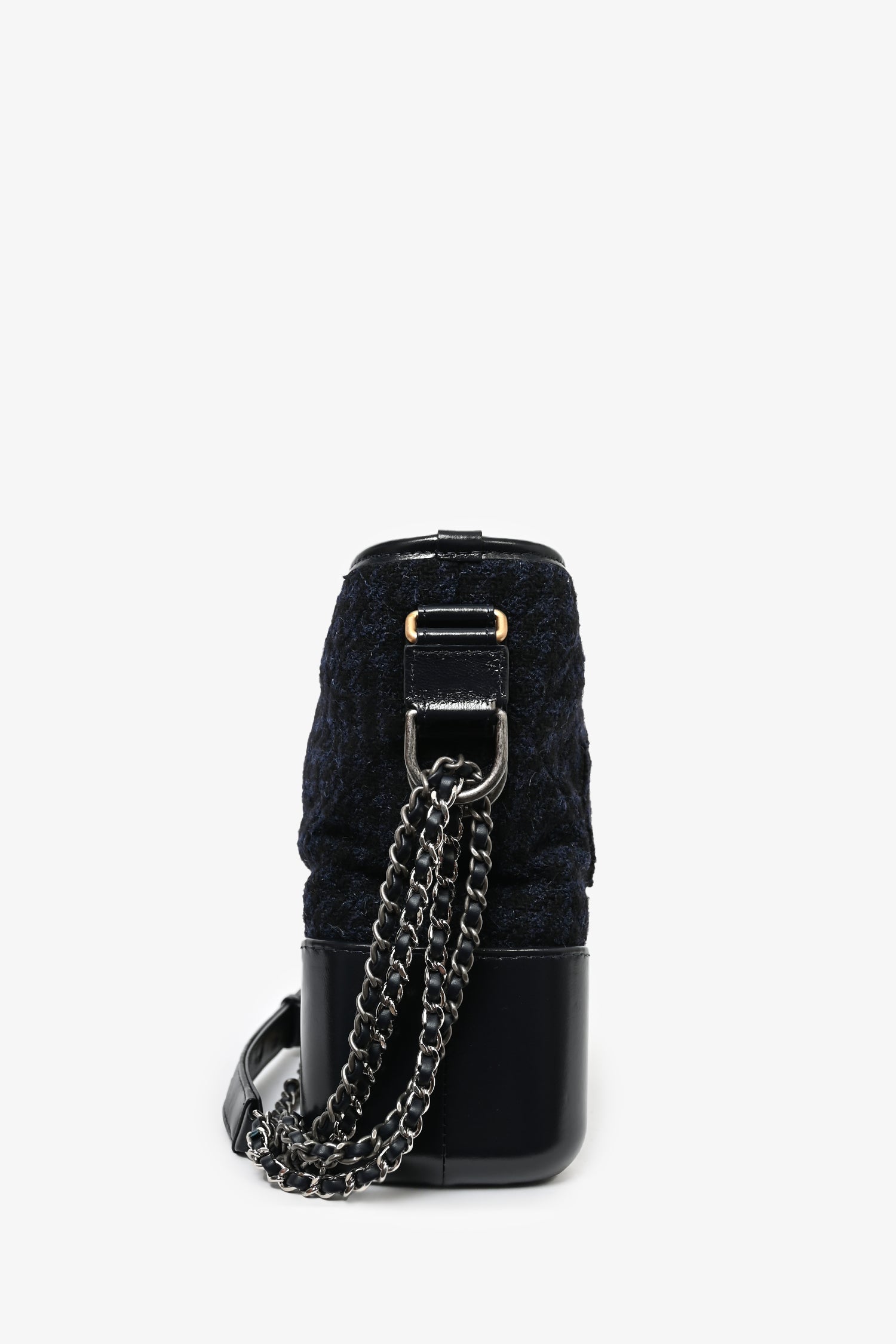 Chanel™ 2017 Navy/Black Tweed Hobo Large Gabrielle Crossbody Bag