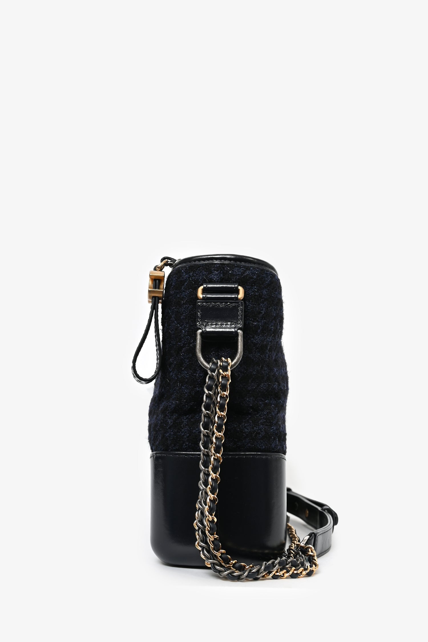 Chanel™ 2017 Navy/Black Tweed Hobo Large Gabrielle Crossbody Bag