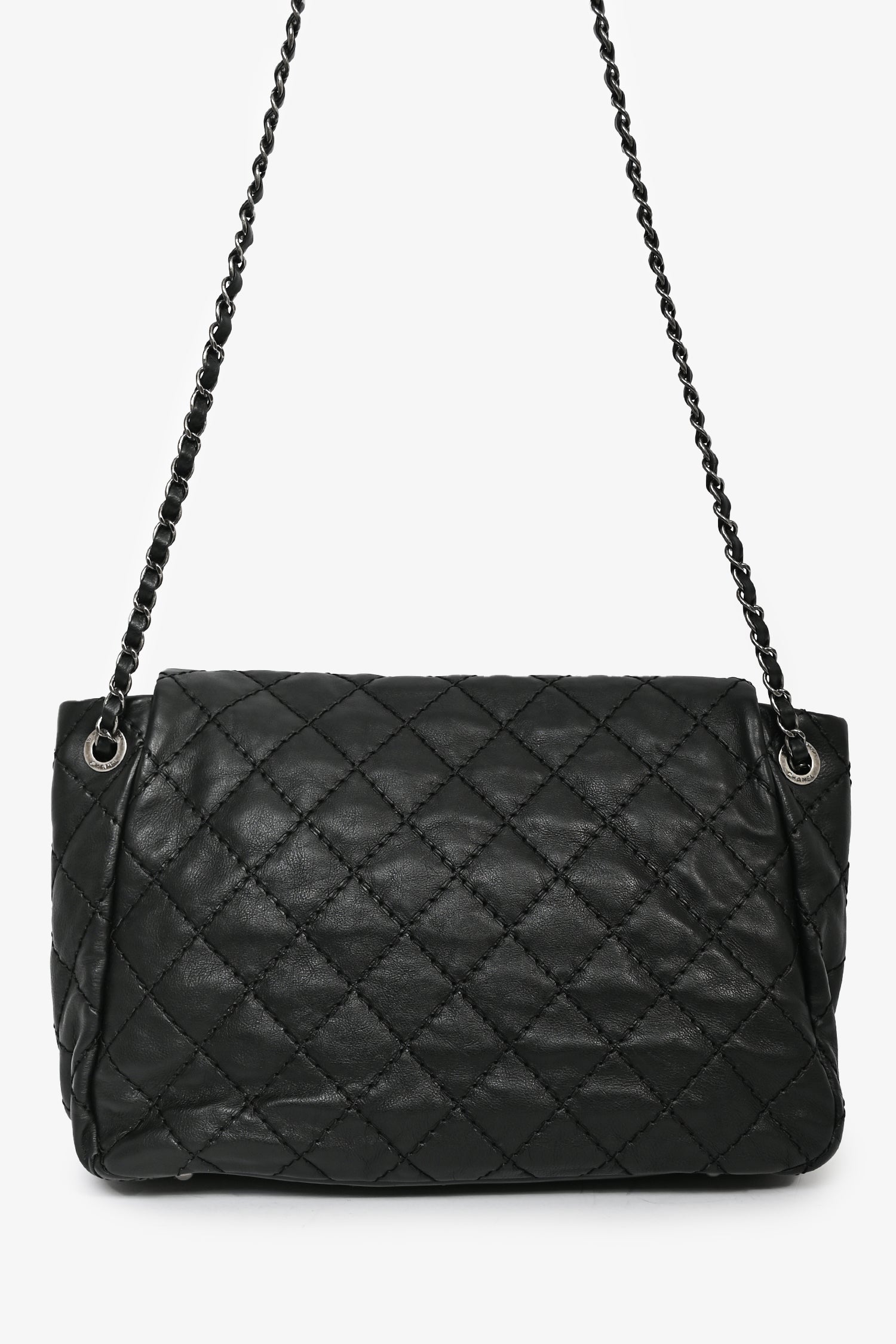 Chanel™ 2012-13 Black Quilted Calfskin Leather CC Flap Shoulder Bag