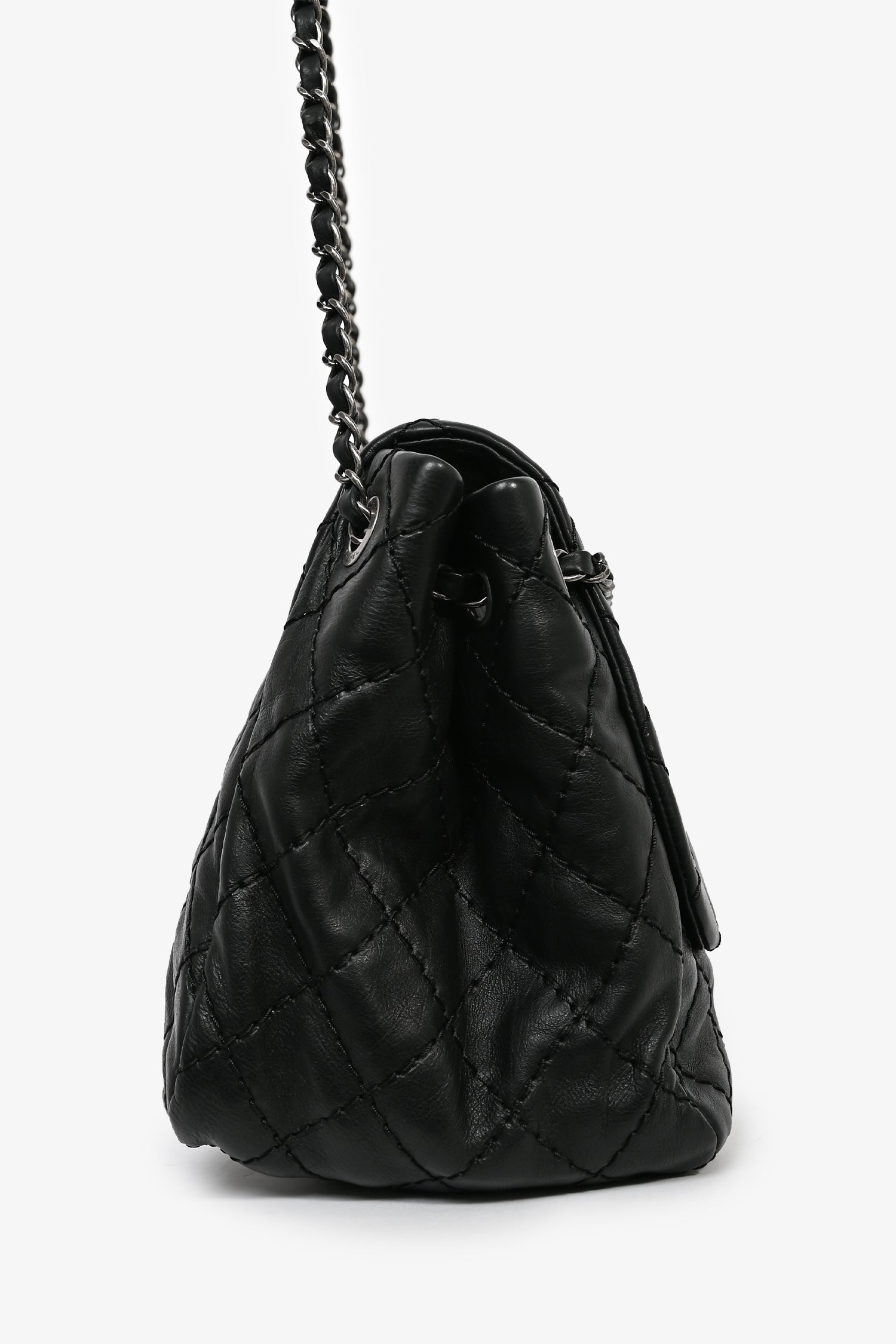 Chanel™ 2012-13 Black Quilted Calfskin Leather CC Flap Shoulder Bag