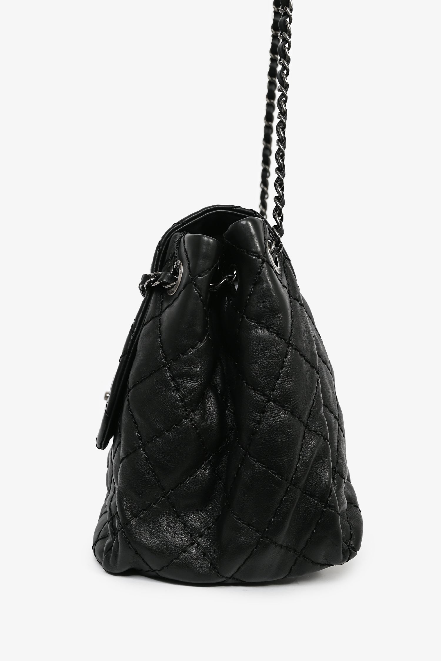 Chanel™ 2012-13 Black Quilted Calfskin Leather CC Flap Shoulder Bag