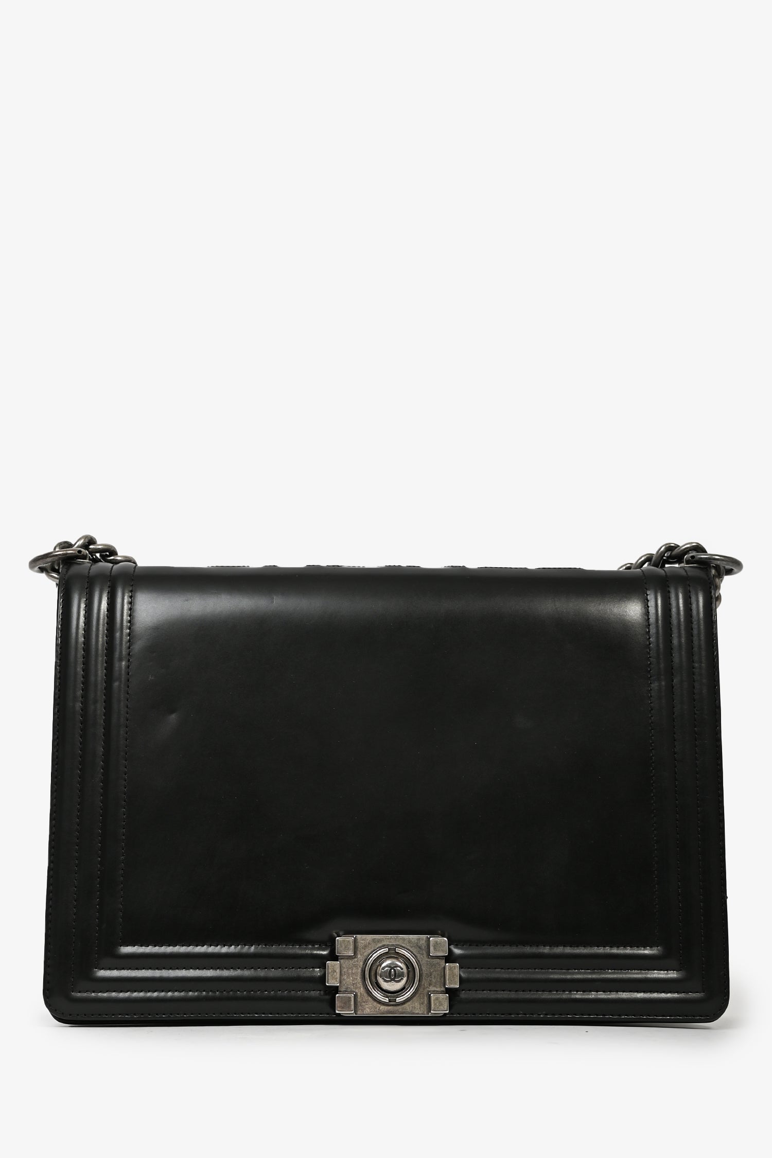 Chanel™ Black Calfskin Leather Large Boy Bag