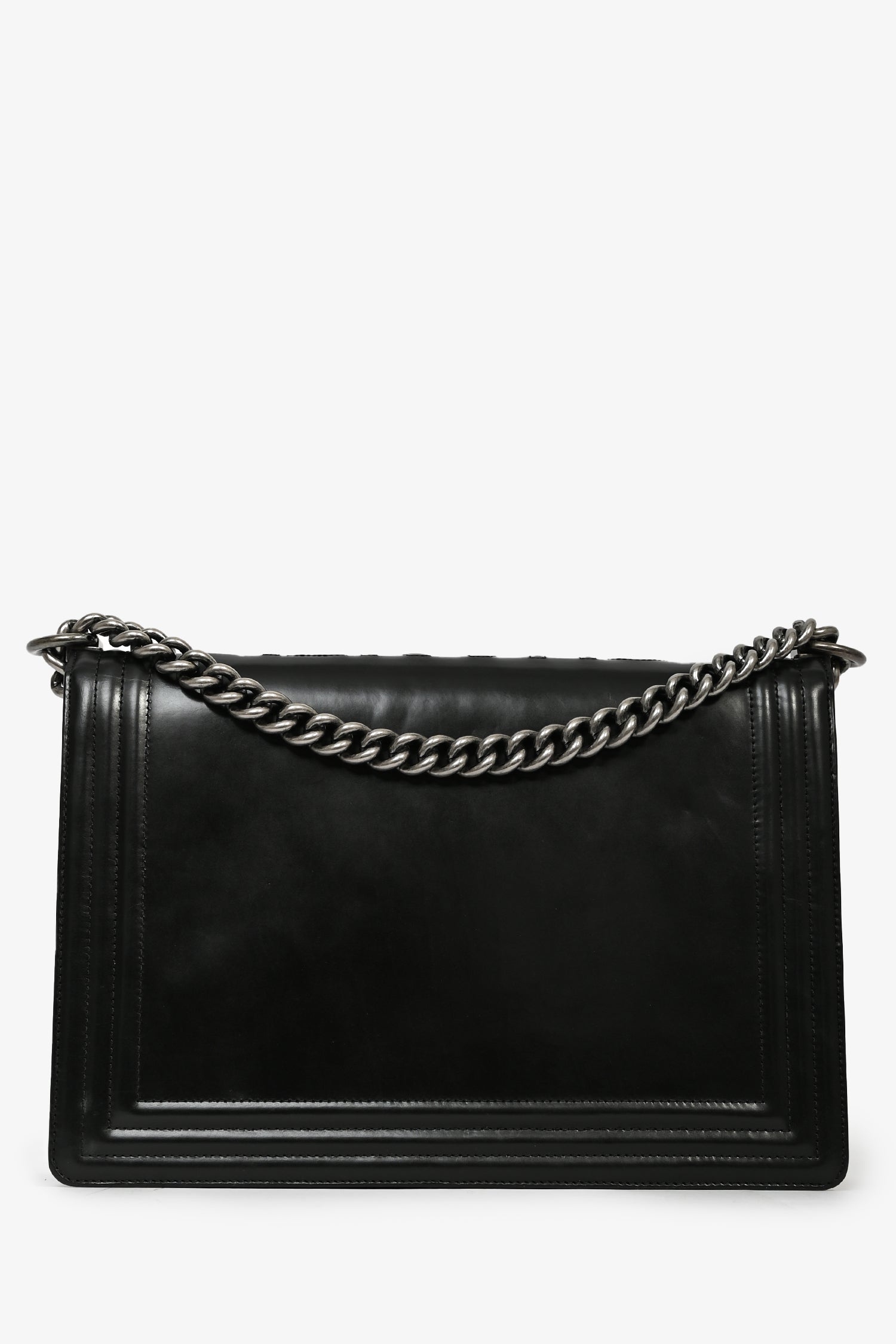 Chanel™ Black Calfskin Leather Large Boy Bag