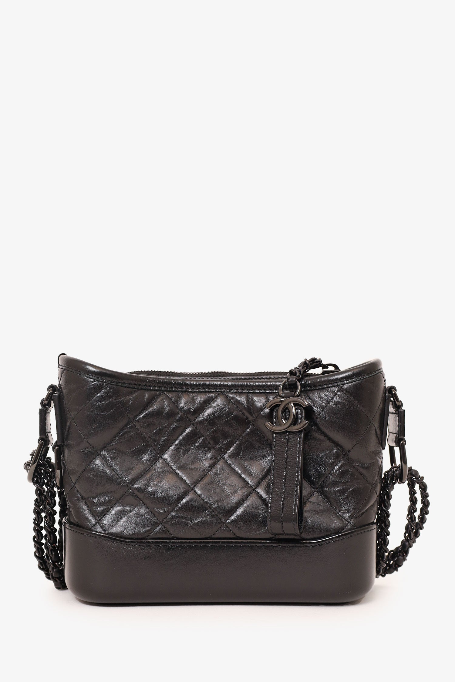 Chanel™ 2019 So Black Quilted Leather Small Gabrielle Crossbody Bag