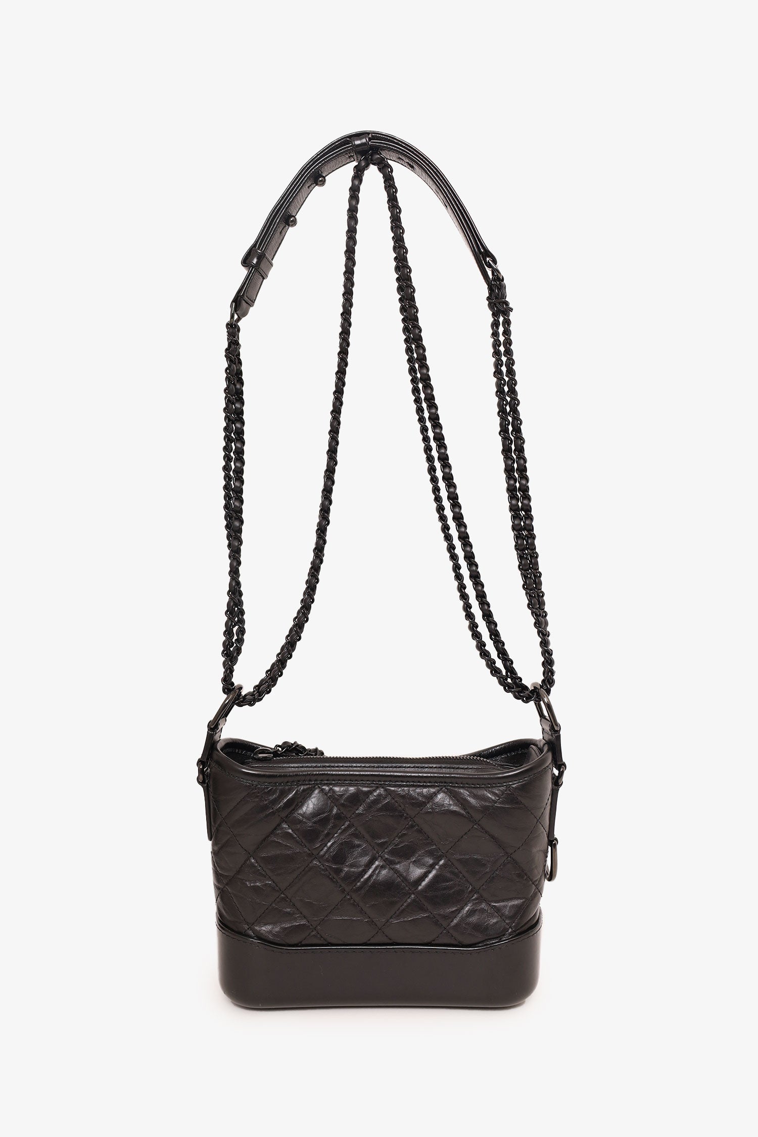 Chanel™ 2019 So Black Quilted Leather Small Gabrielle Crossbody Bag