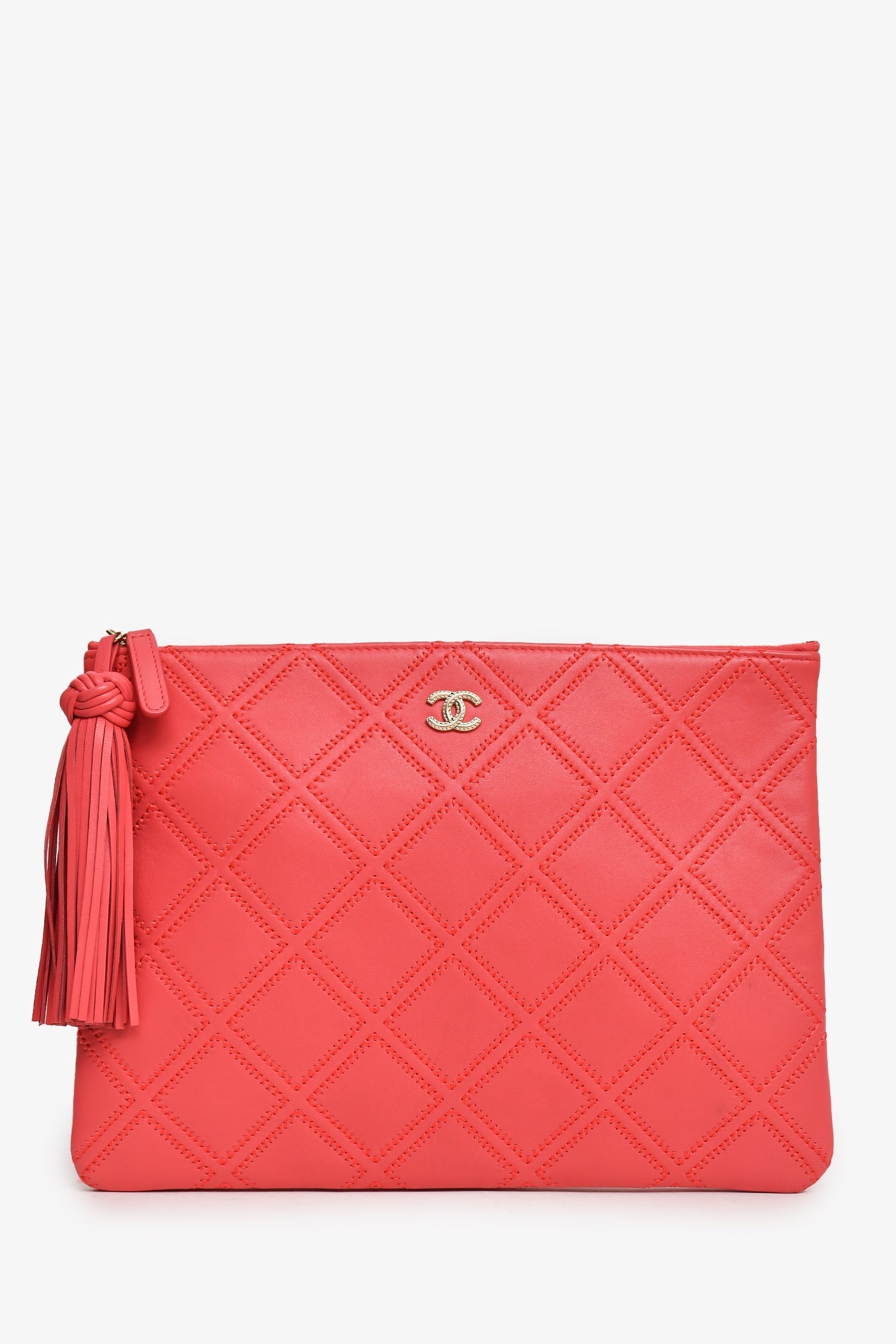 Chanel™ 2017 Pink Quilted CC Zip Pouch
