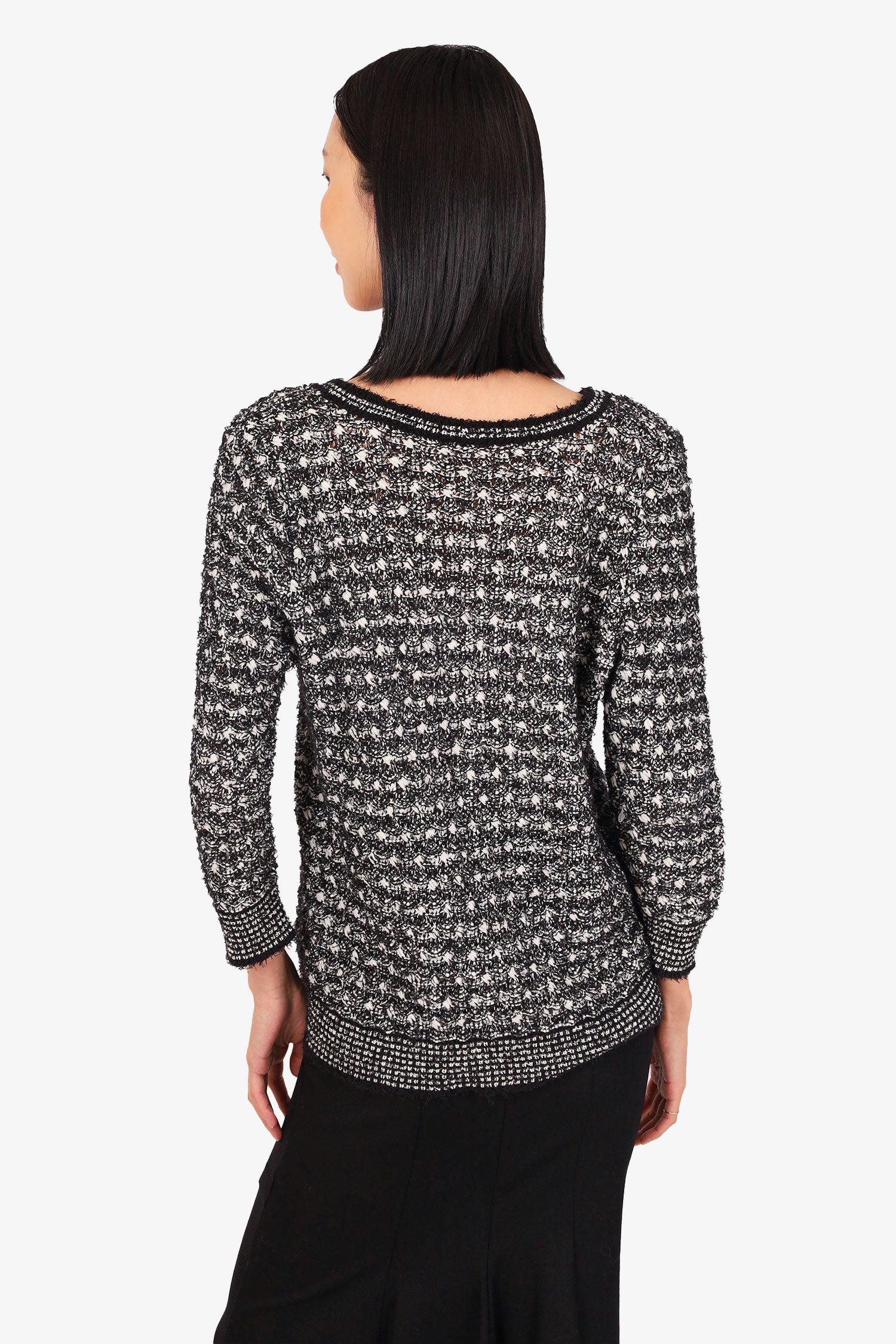 Chanel™ 2010 Seoul Collection Black/White Lesage Tweed Jumper Estimated Size M