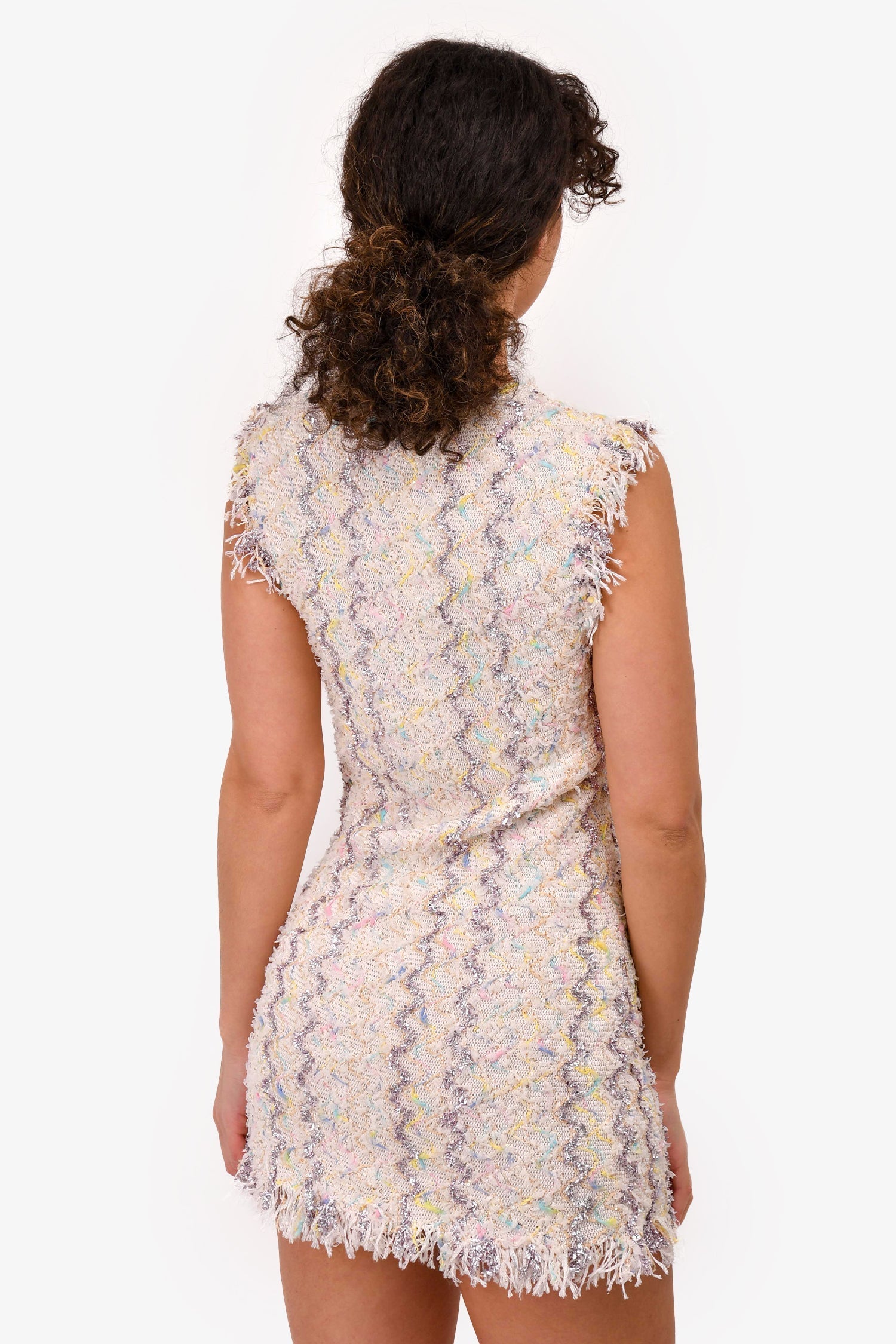 Chanel™ 2020 Spring White Tweed Sleeveless Mini Dress Size 36