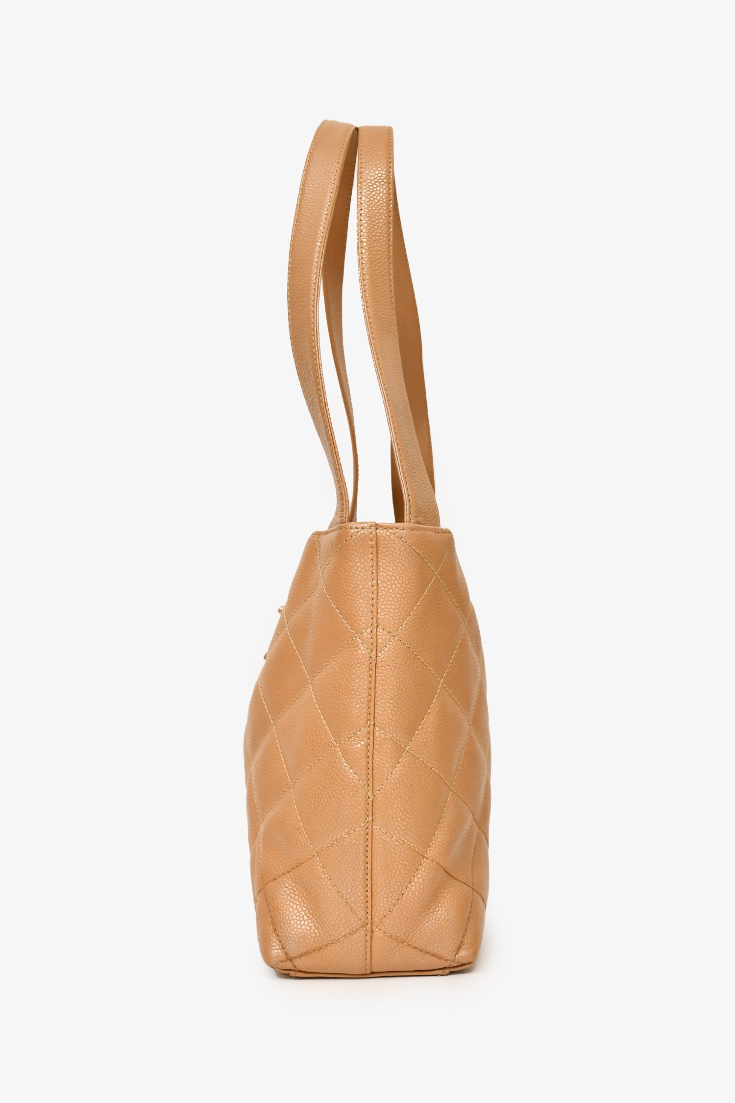 Chanel™ 2000-02 Beige Caviar Leather Coco Mark Shoulder Bag