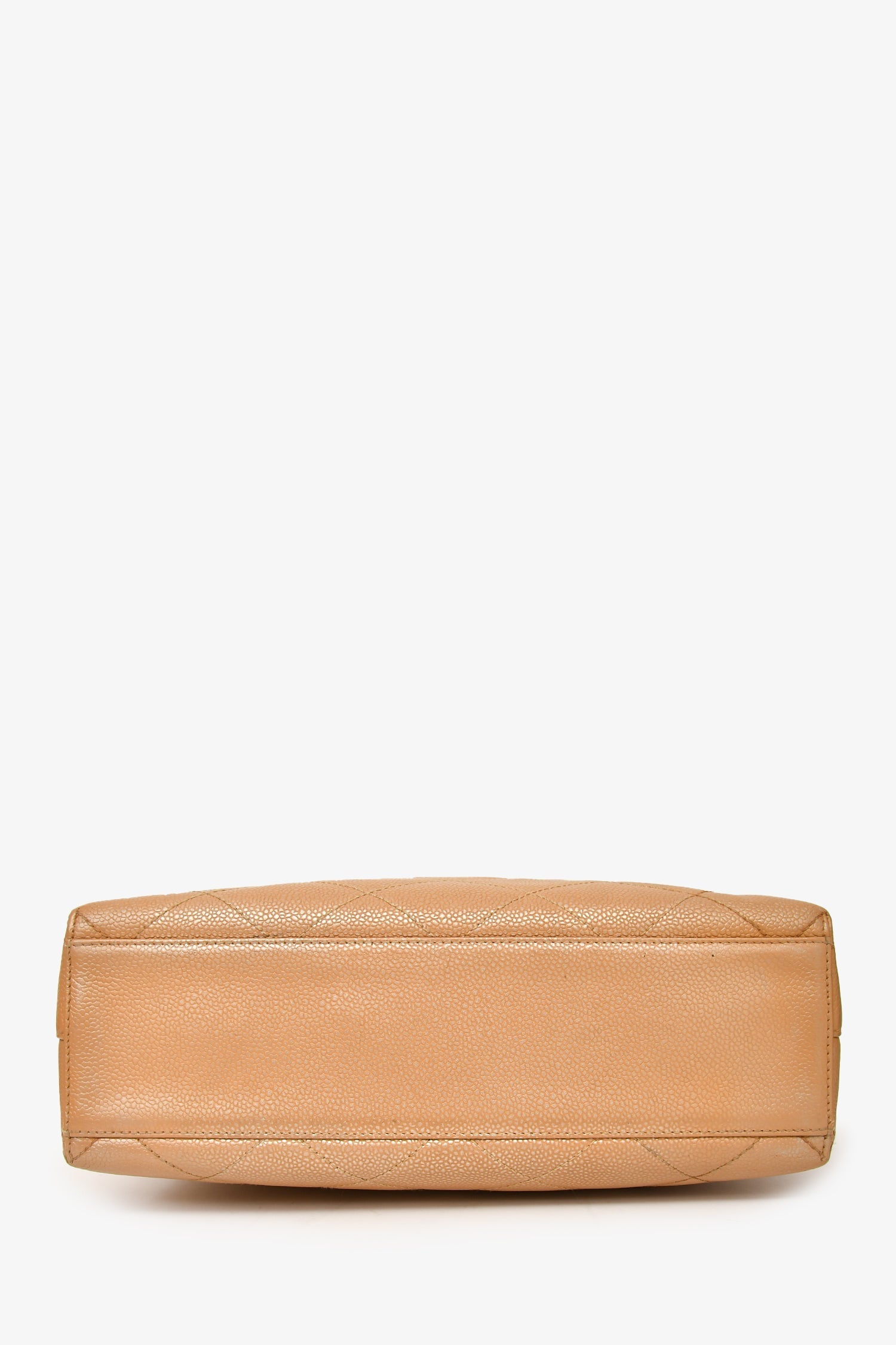Chanel™ 2000-02 Beige Caviar Leather Coco Mark Shoulder Bag