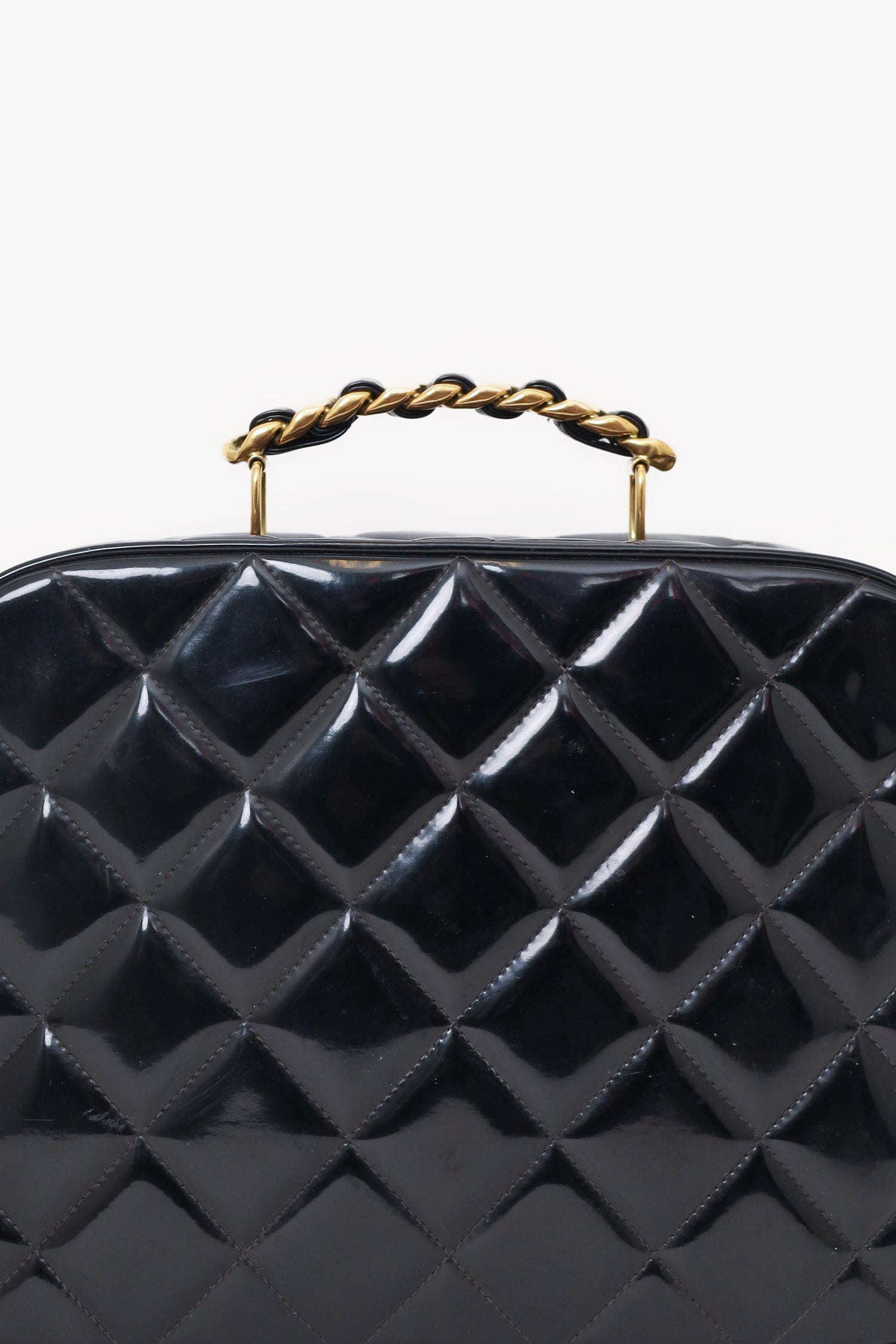 Chanel™ 1994-96 Black Patent Leather Large Vanity Case