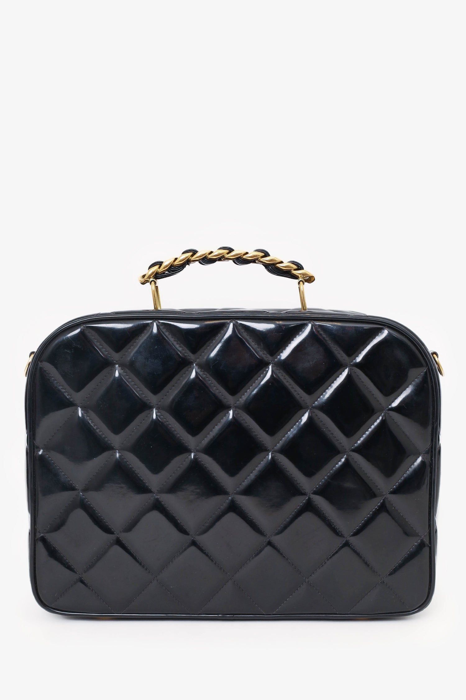 Chanel™ 1994-96 Black Patent Leather Large Vanity Case