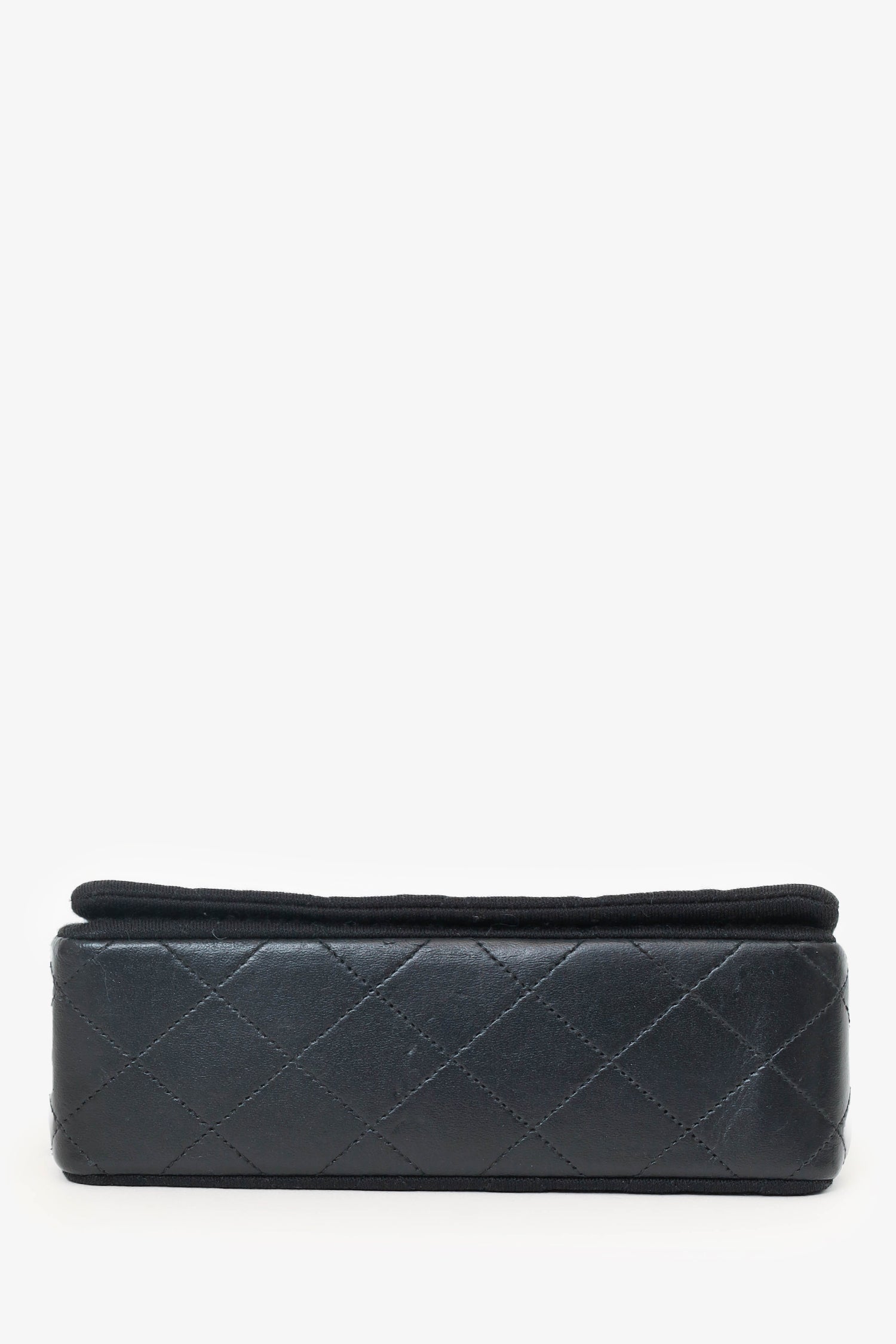 Chanel™ 1989-91 Black Jersey/Lambskin Mini Full Flap Bag