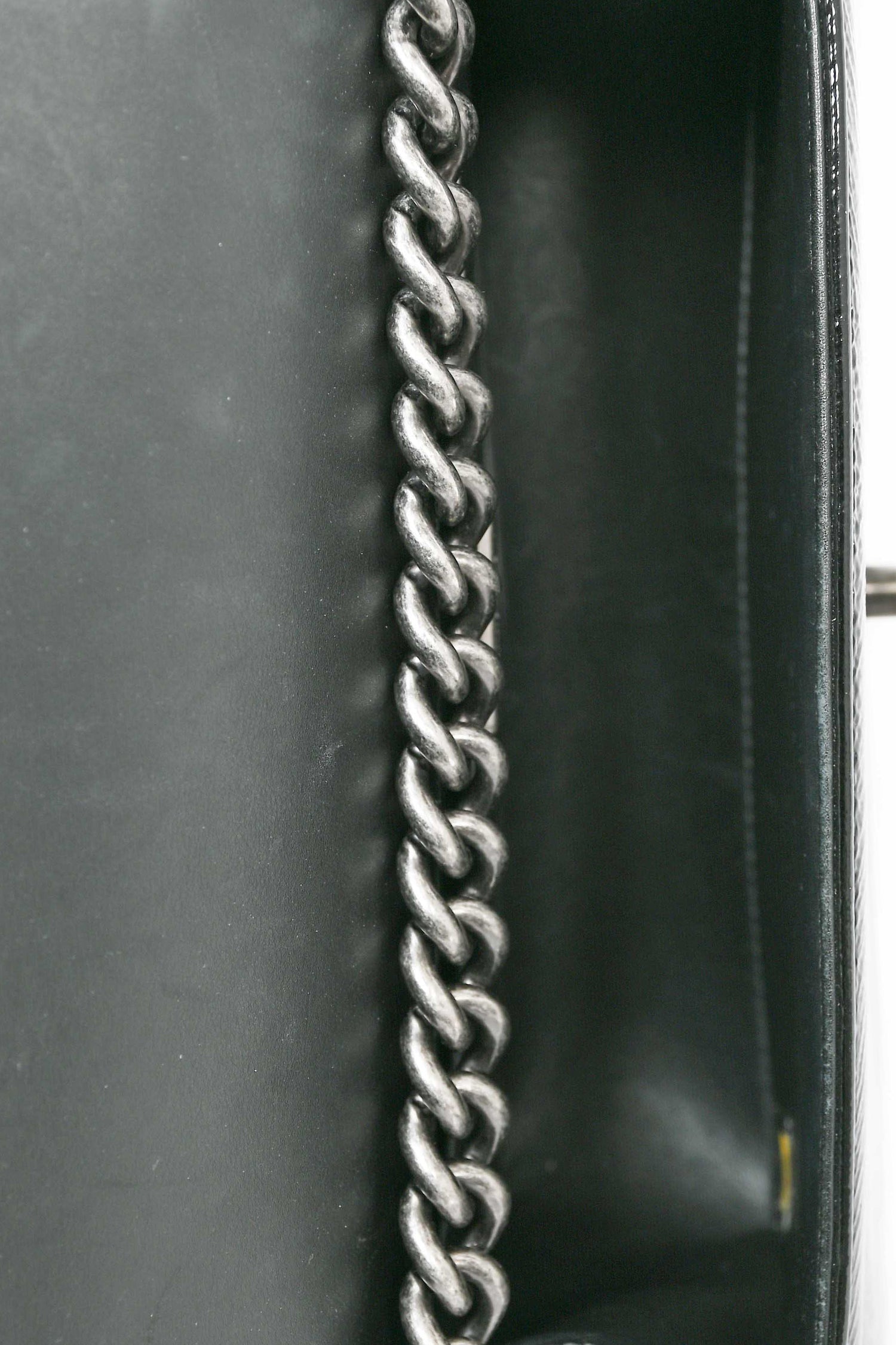 Chanel™ 2014-15 Black/Grey Python Medium Boy Bag