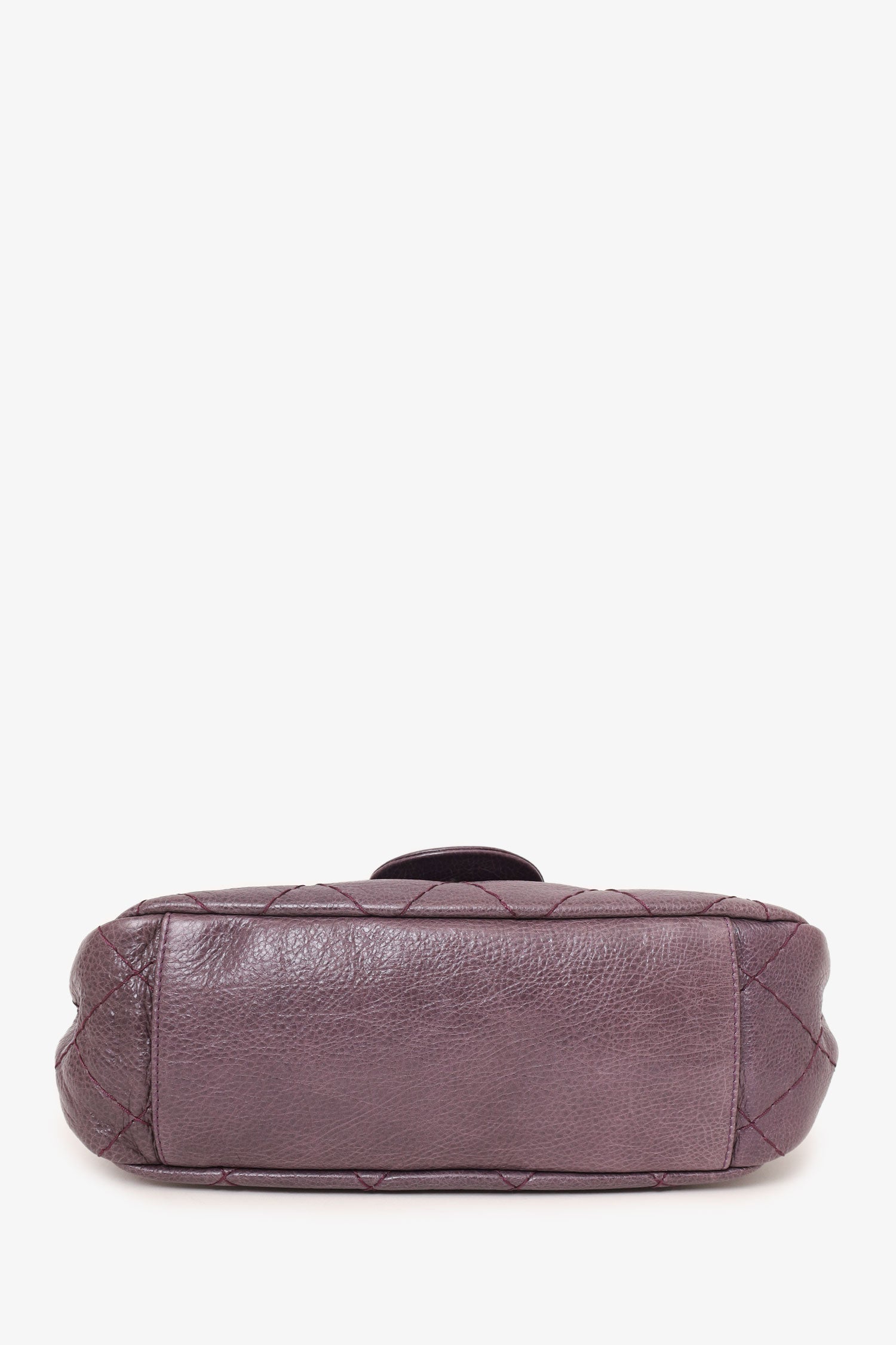 Chanel™ 2009-10 Purple Glazed Calfskin Stitched On The Road Flap Bag