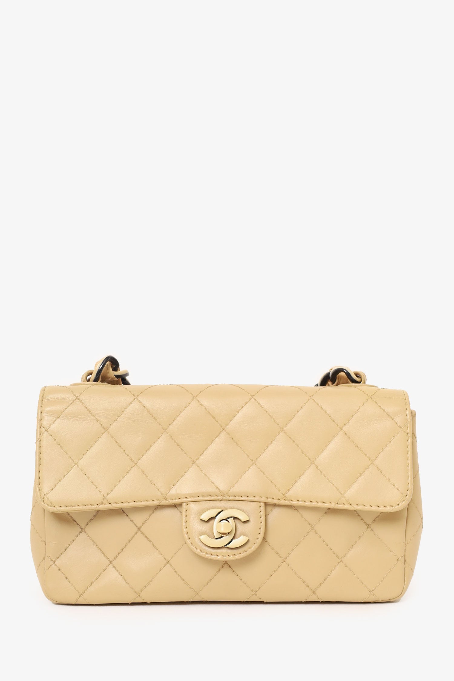 Chanel™ 2000-2002 Cream Quilted Lambskin Mini Flap Bag