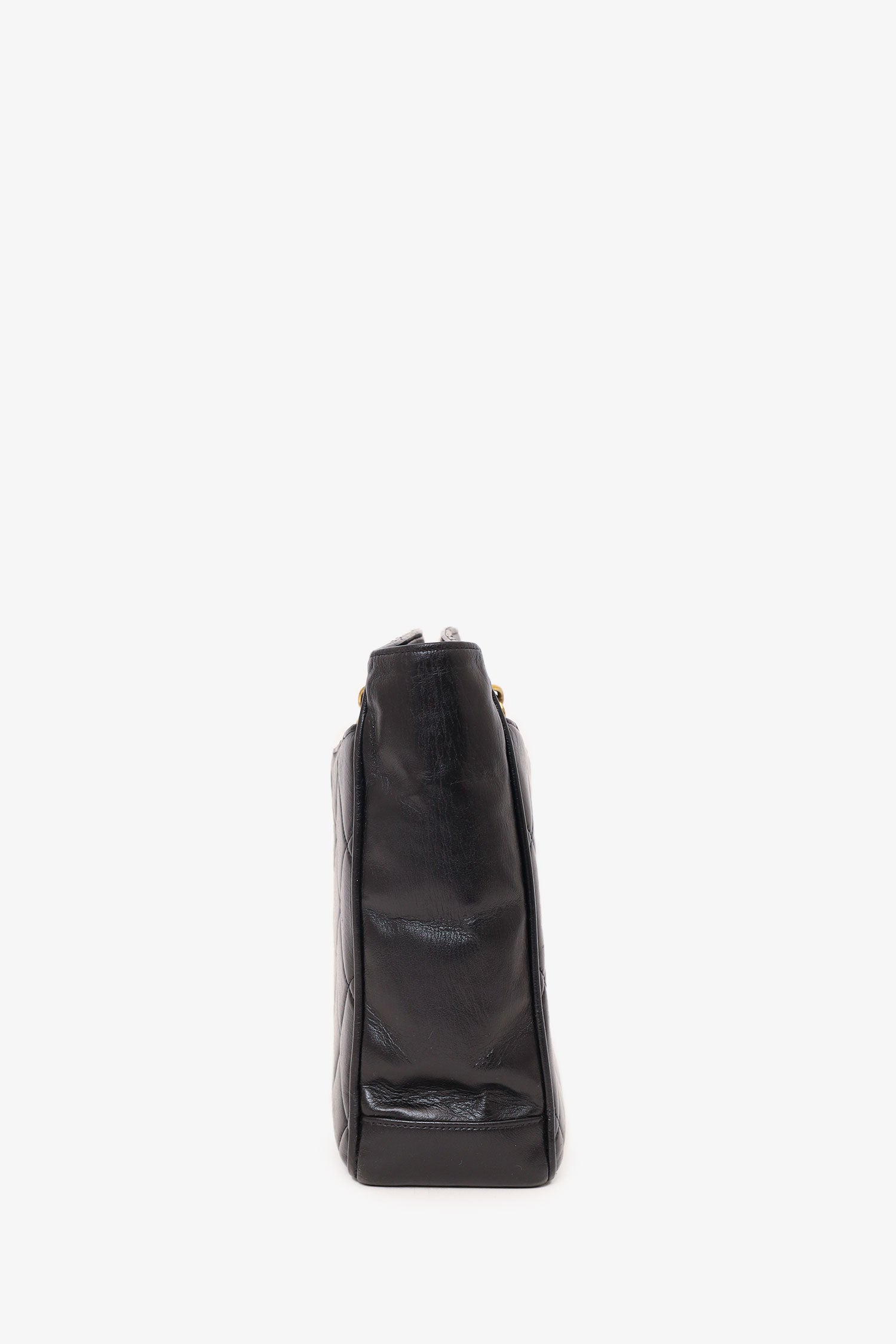 Chanel™ Vintage Black Quilted Lambskin CC Tote Bag