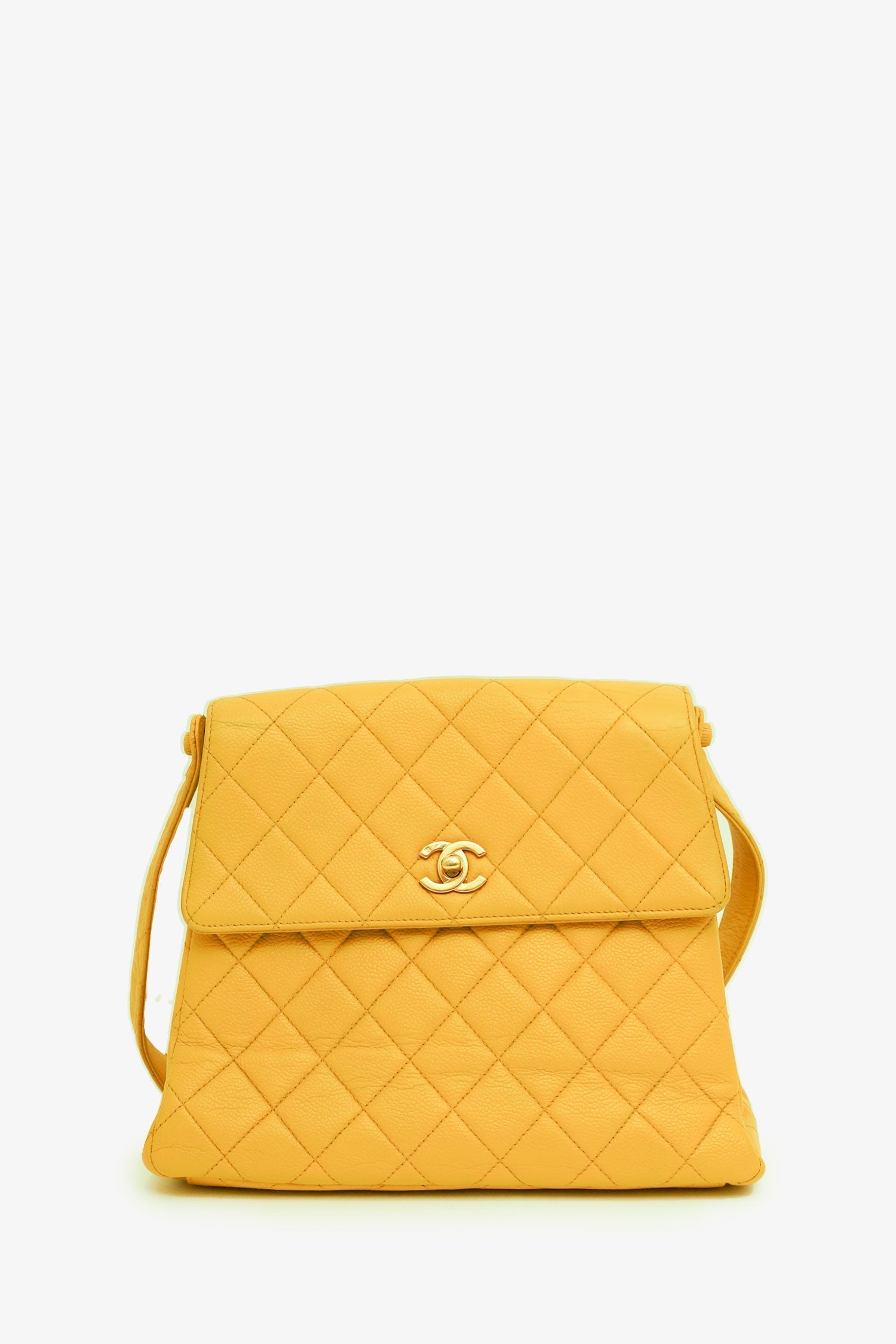 Chanel™ Yellow Caviar Leather CC Shoulder Bag
