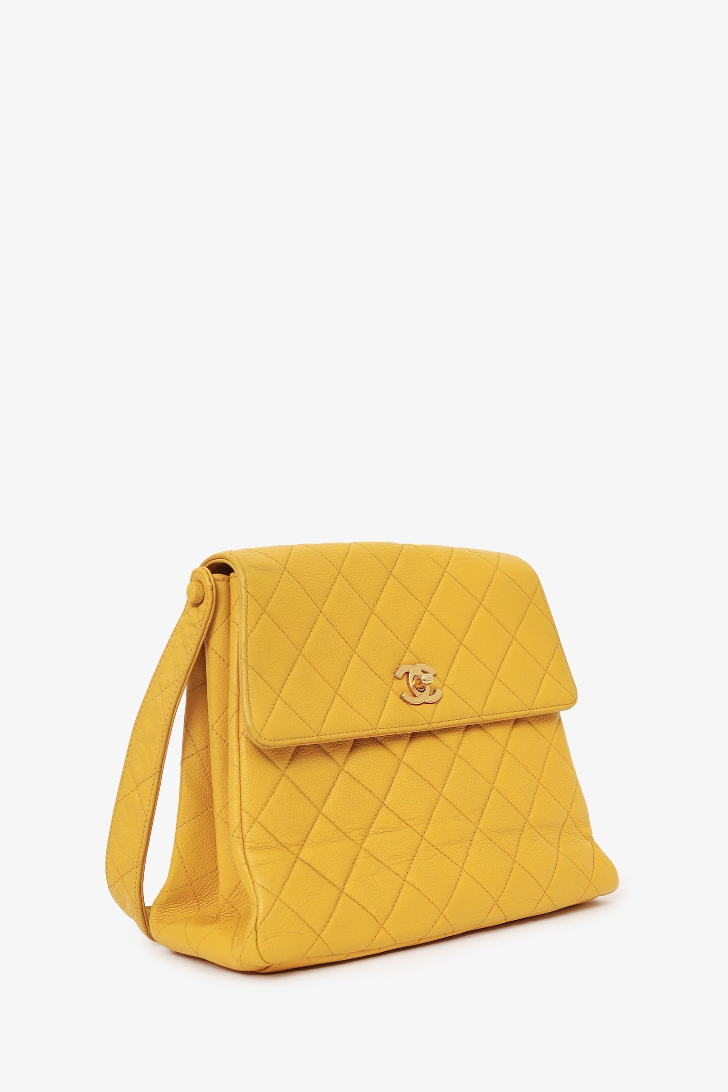 Chanel™ Yellow Caviar Leather CC Shoulder Bag