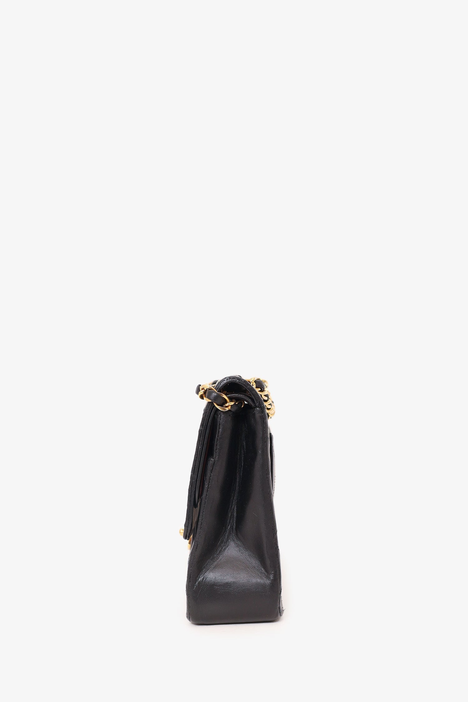 Chanel™ 1986-88 Black Quilted Lambskin Medium Double Flap Bag 'Refurbished'