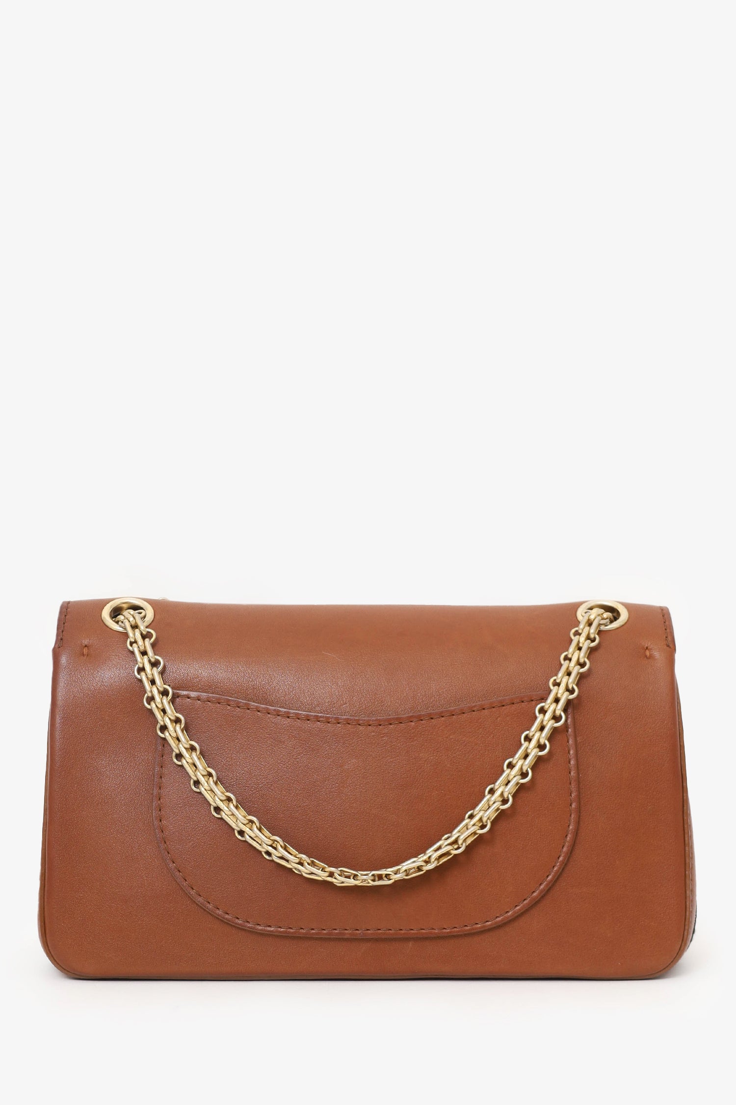 Chanel™ 2017 Brown Leather Medallion Charm Reissue 2.55 Shoulder Bag