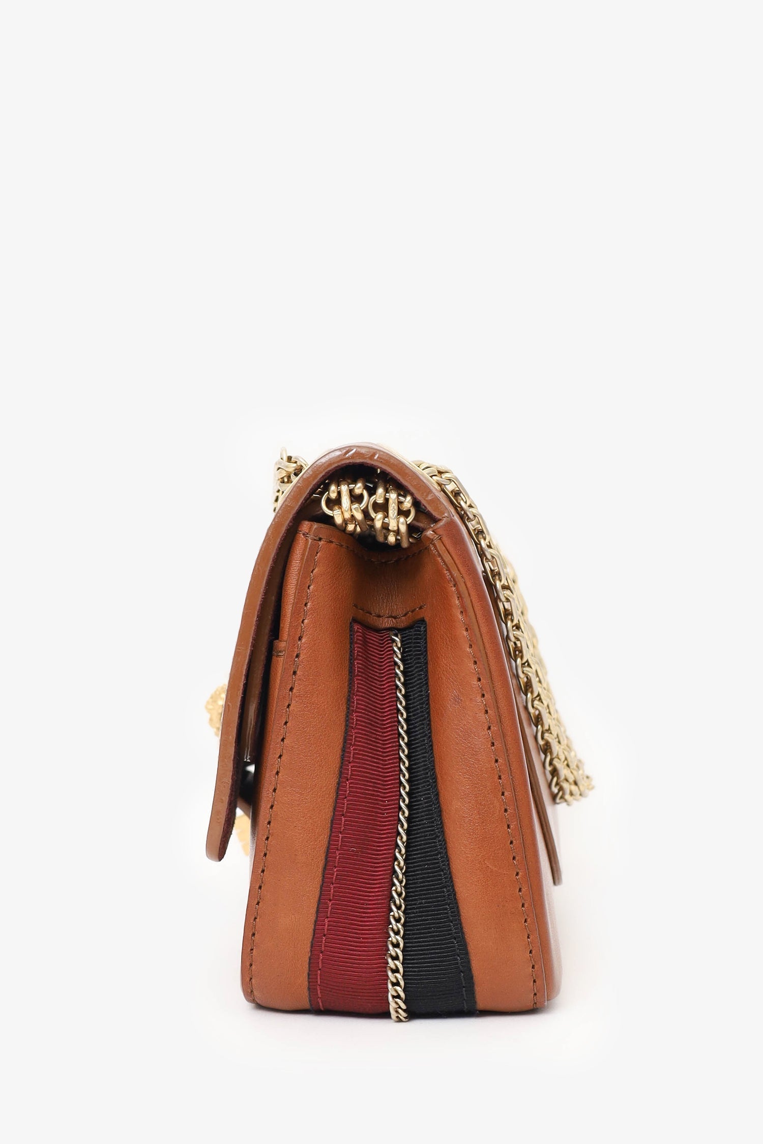 Chanel™ 2017 Brown Leather Medallion Charm Reissue 2.55 Shoulder Bag
