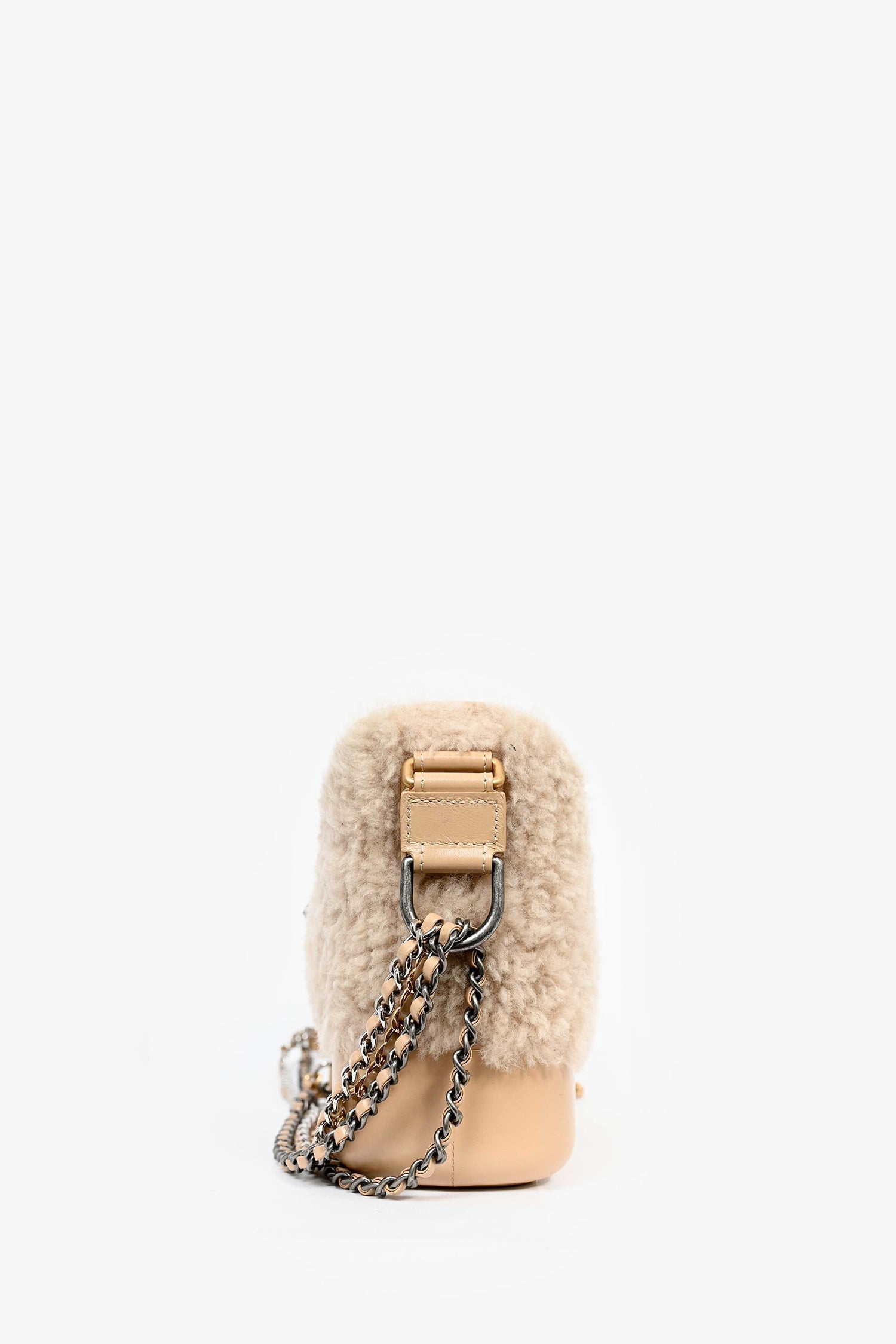 Chanel™ 2017-18 Beige Shearling/Leather Small Gabrielle Crossbody