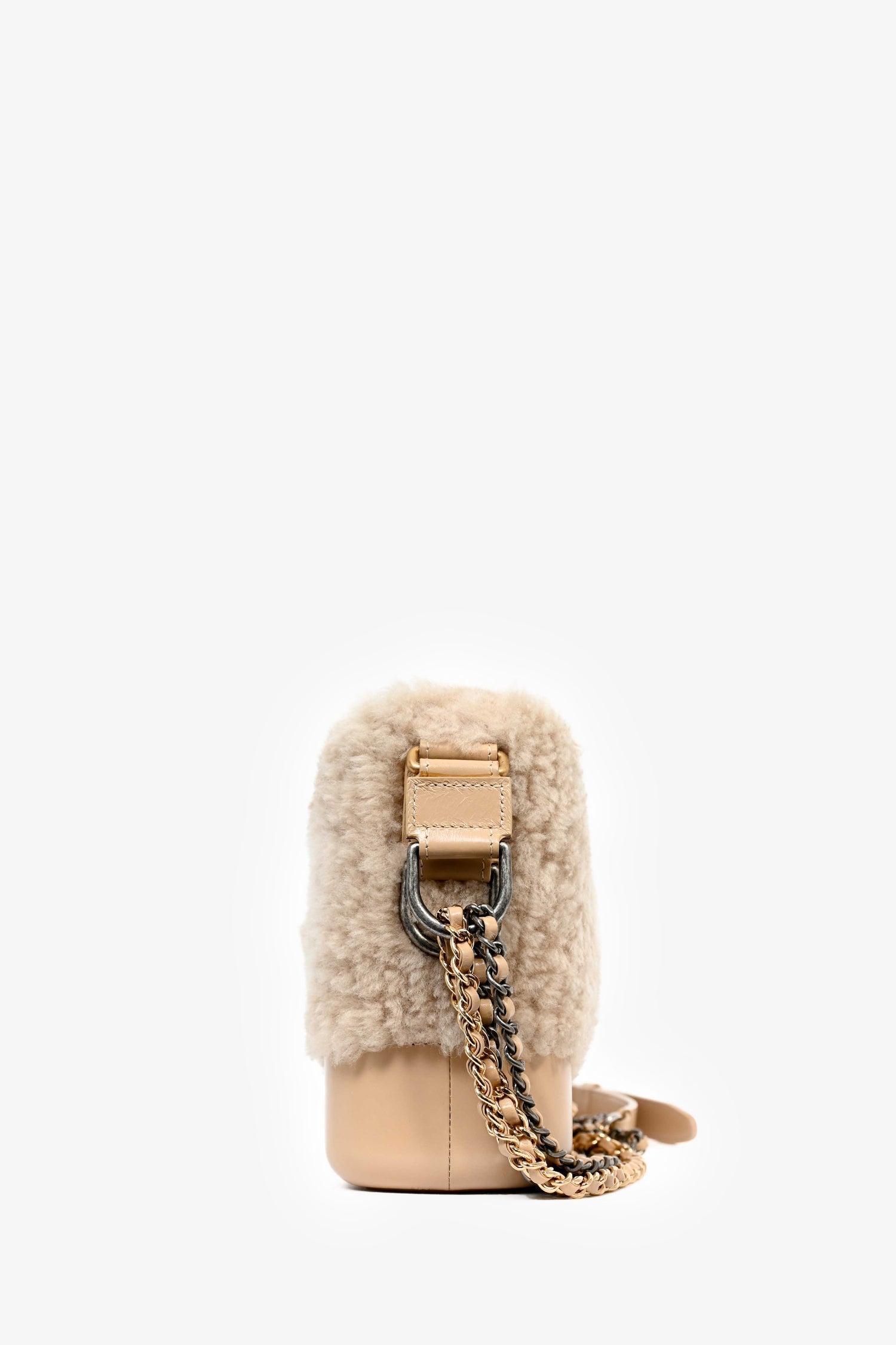 Chanel™ 2017-18 Beige Shearling/Leather Small Gabrielle Crossbody