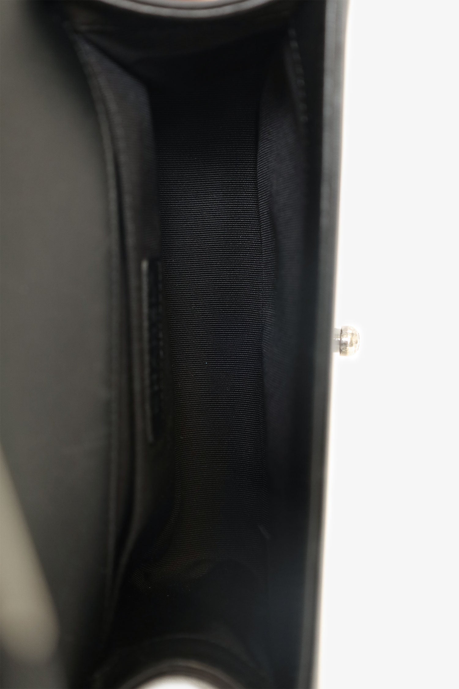 Chanel™ 2017 Black/Navy Velvet/Calfskin Small Boy Bag