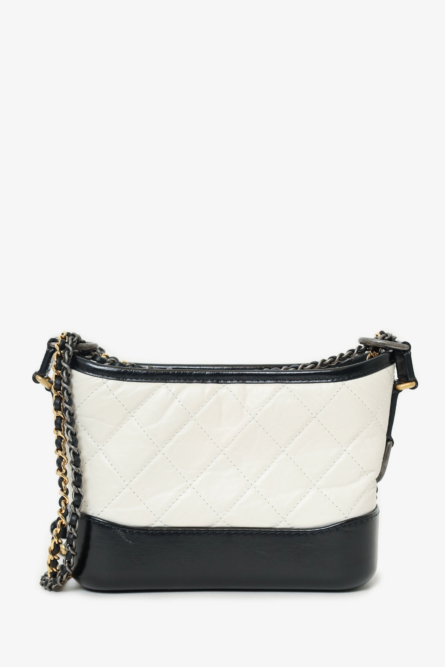 Chanel™ 2018 Black/White Lambskin Leather Small Gabrielle Bag
