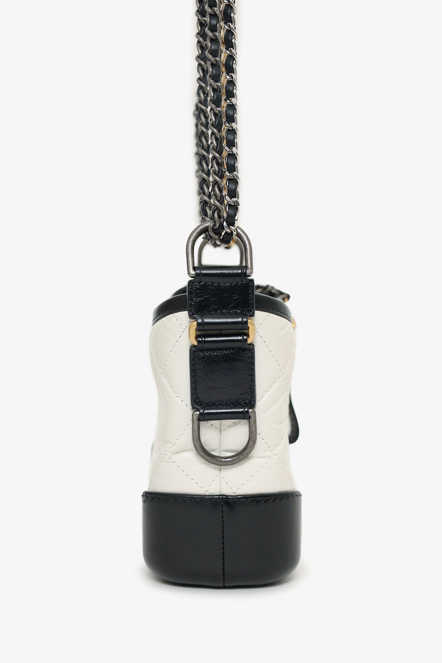 Chanel™ 2018 Black/White Lambskin Leather Small Gabrielle Bag