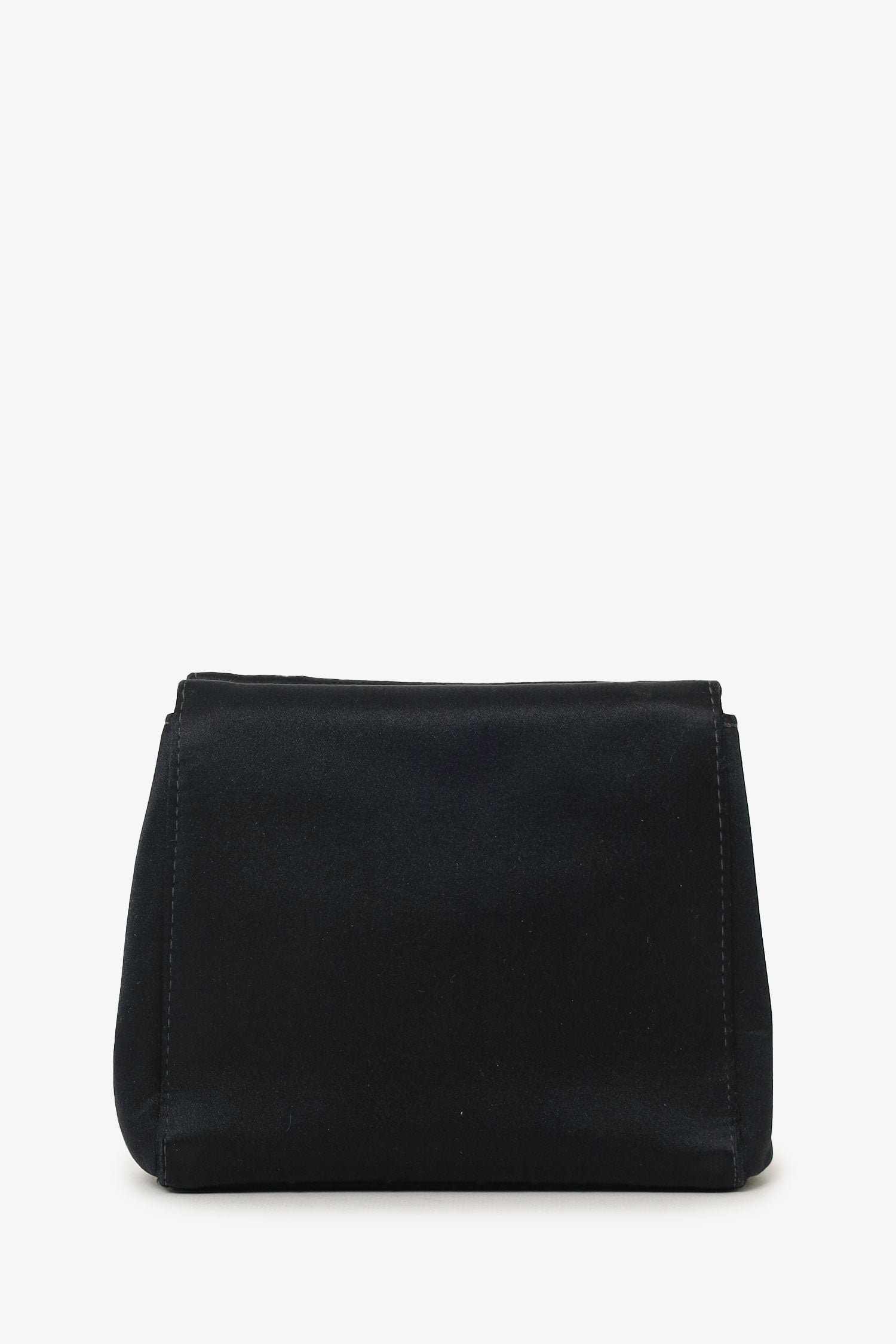 Chanel™ 2000-02 Black Satin Crystal Mini Camellia Bag