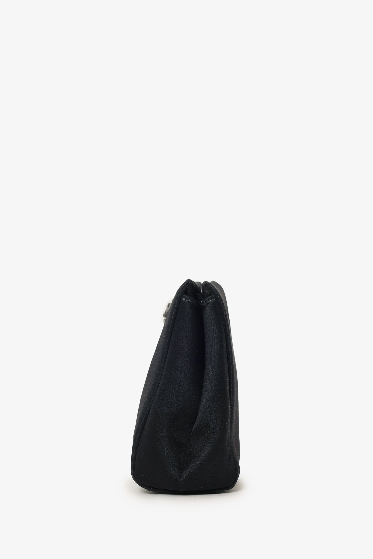 Chanel™ 2000-02 Black Satin Crystal Mini Camellia Bag