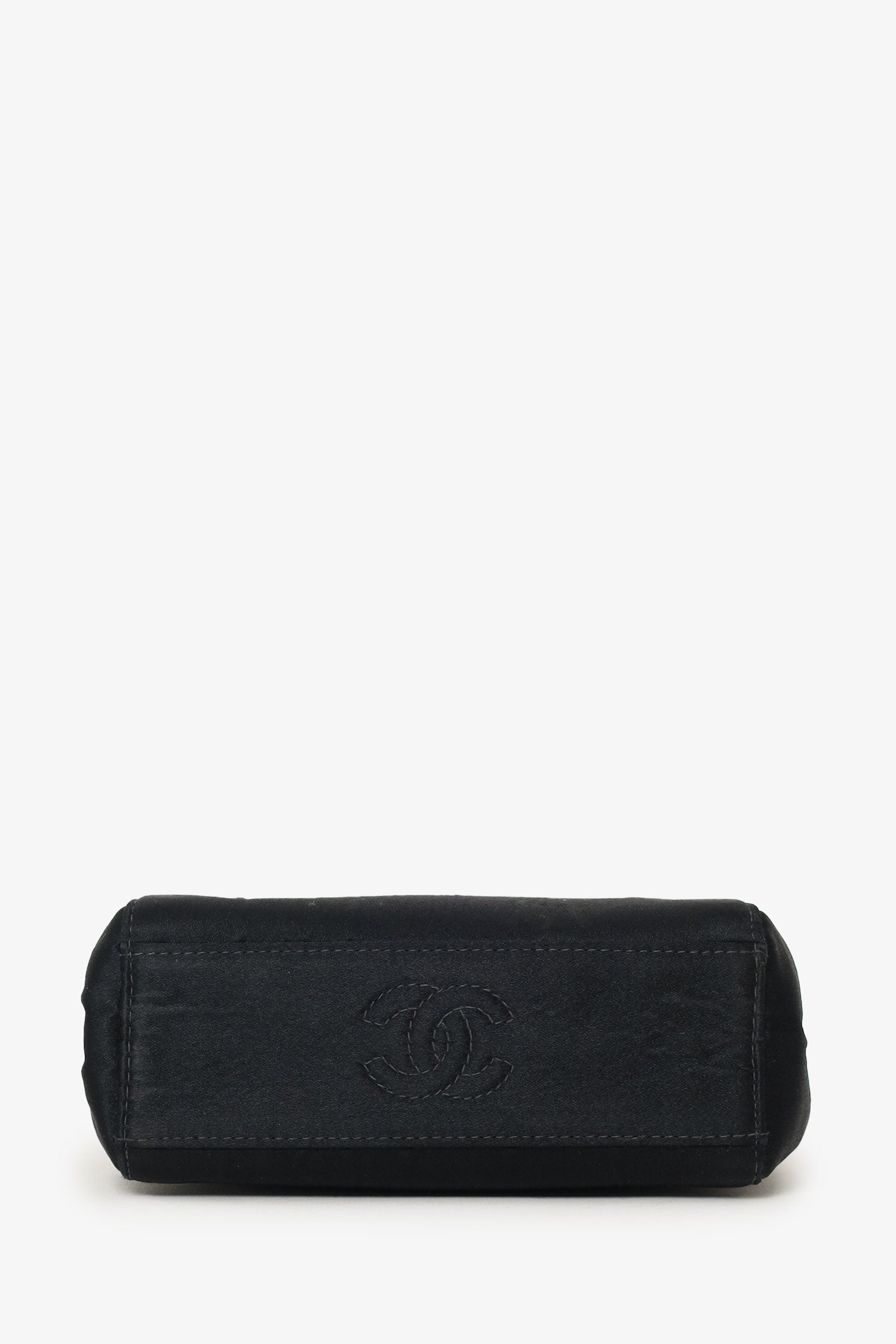 Chanel™ 2000-02 Black Satin Crystal Mini Camellia Bag