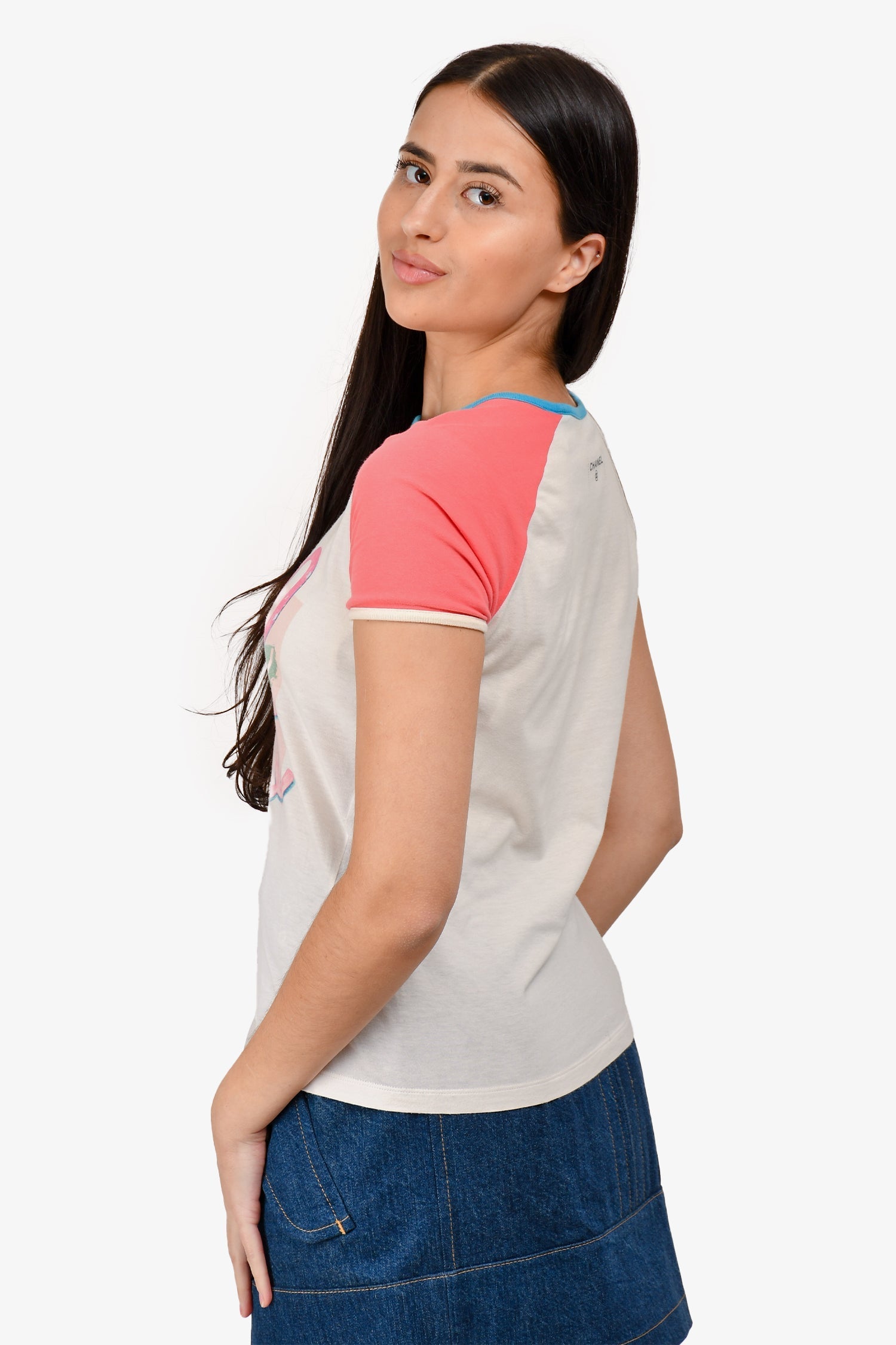 Chanel™ 2017 White/Pink Viva Coco Cuba Libre Printed T-Shirt Size XS (As Is)