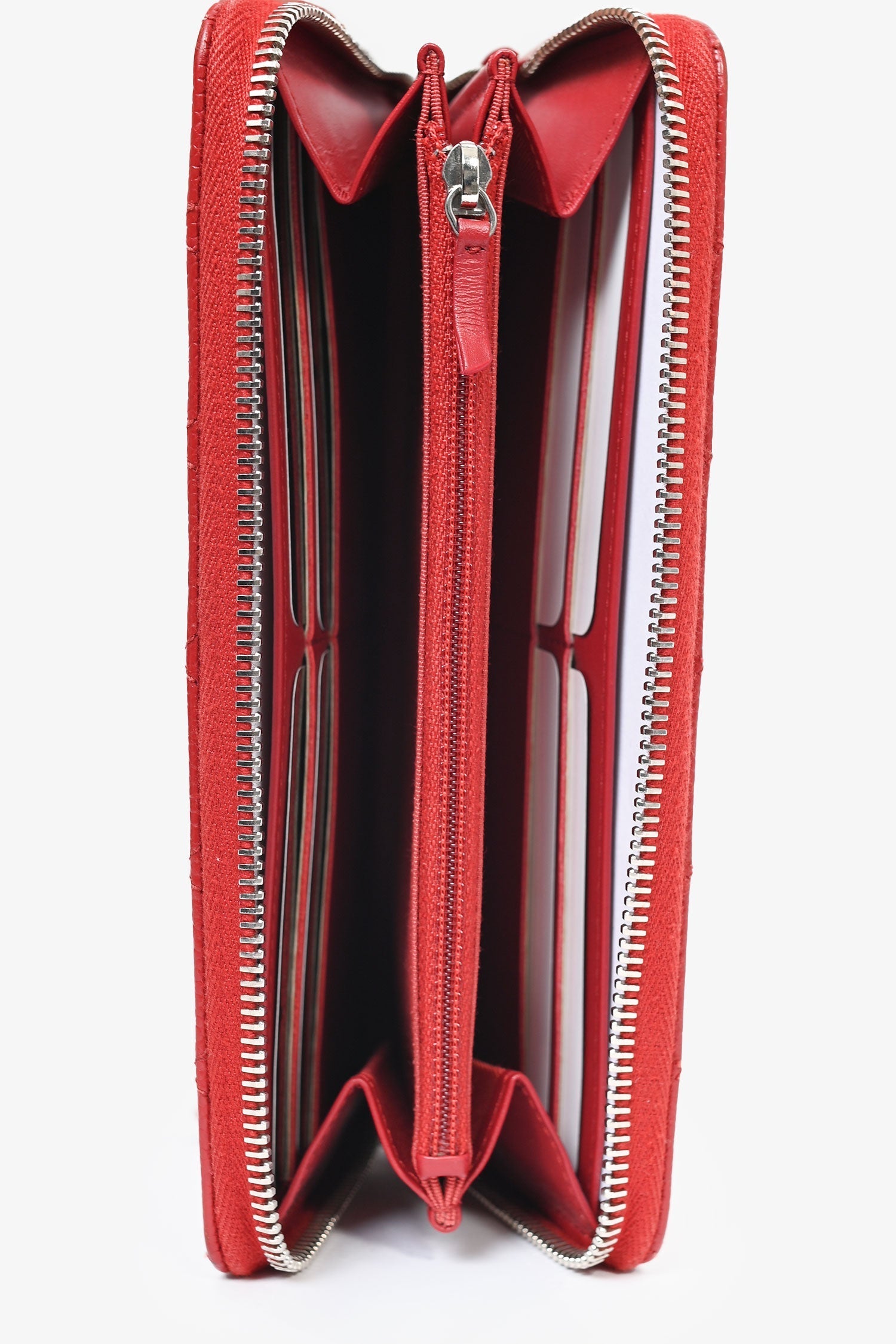 Chanel™ 2016 Red Caviar Long Zip Wallet