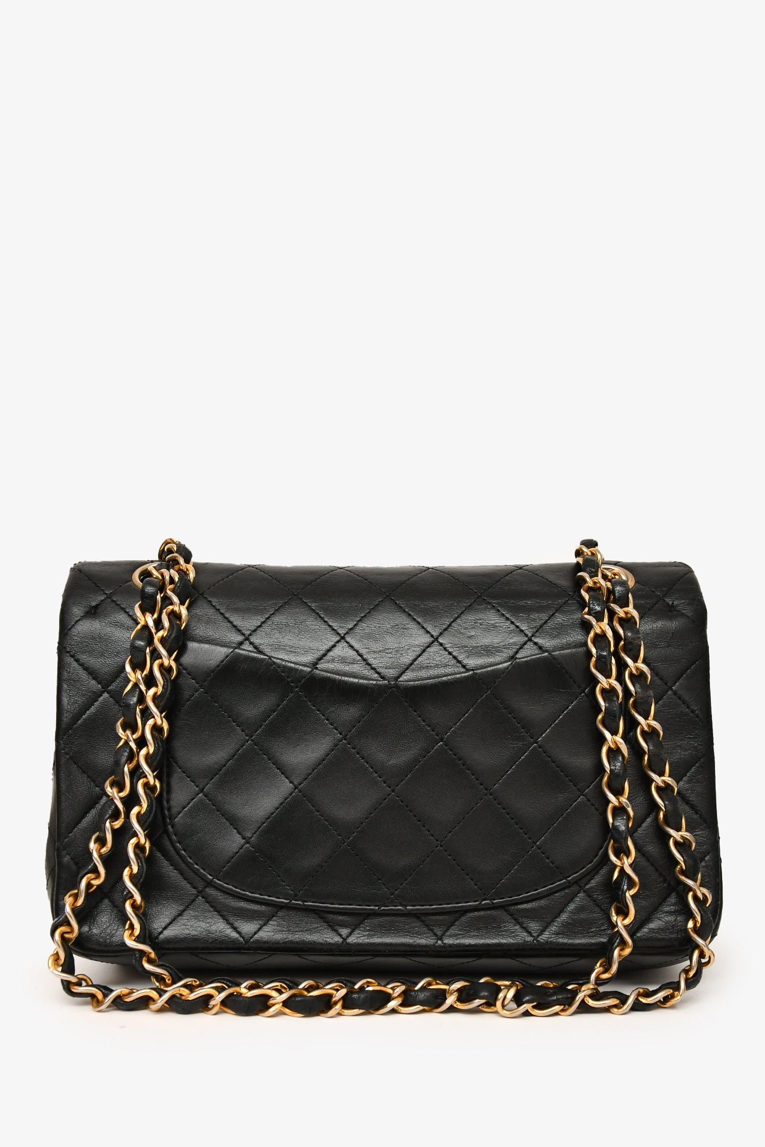 Chanel™ 1989-91 Vintage Black Lambskin Small Classic Double Flap