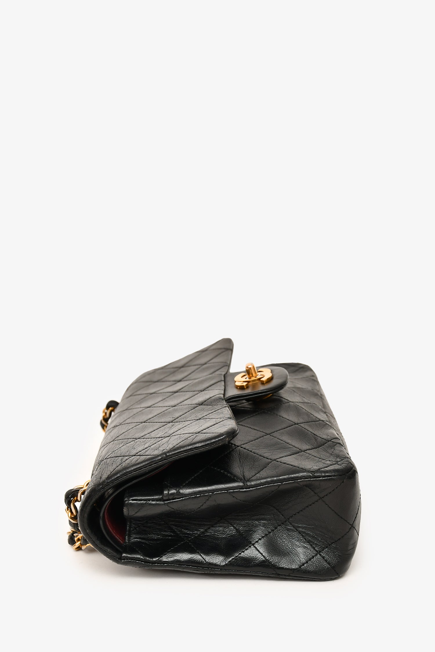 Chanel™ 1989-91 Vintage Black Lambskin Small Classic Double Flap