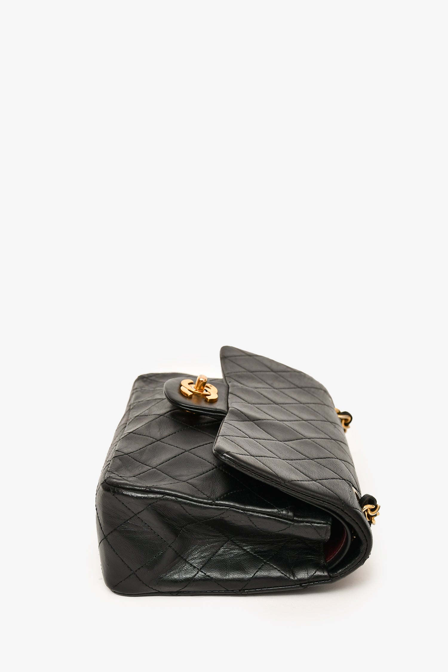Chanel™ 1989-91 Vintage Black Lambskin Small Classic Double Flap