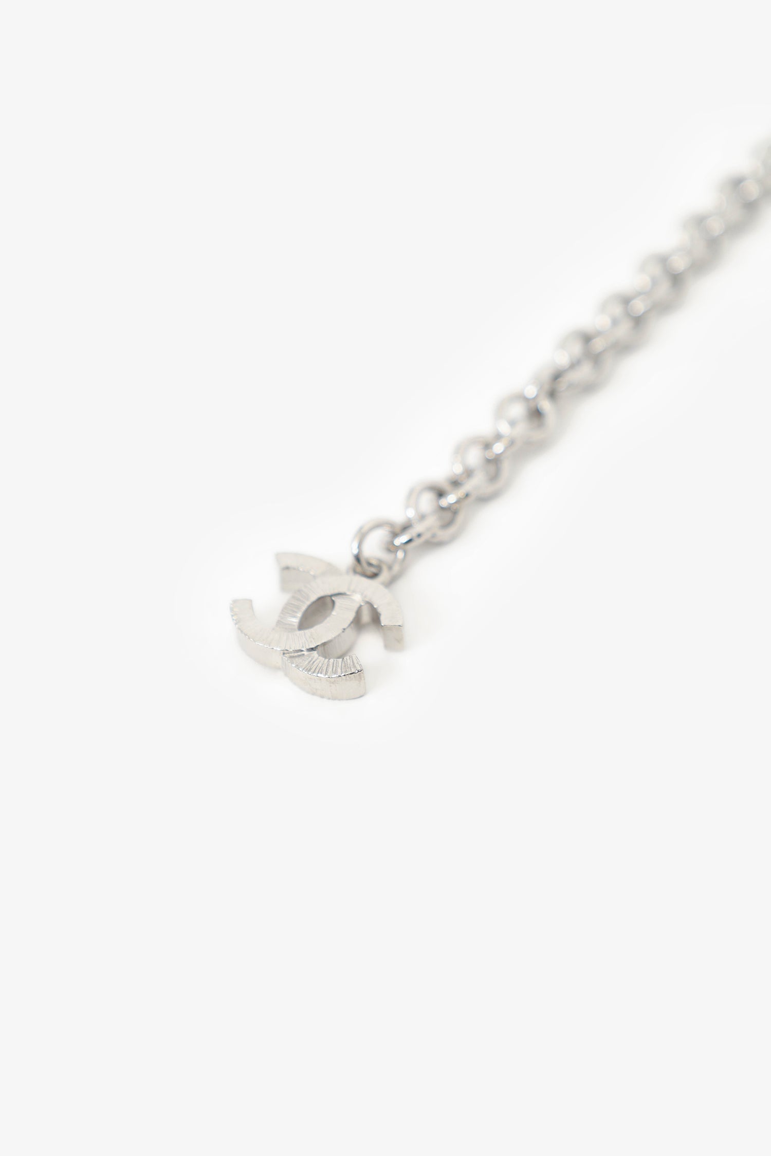 Chanel™ 16K Black Faux Pearls and Crystal Embellished Metal CC Long Necklace