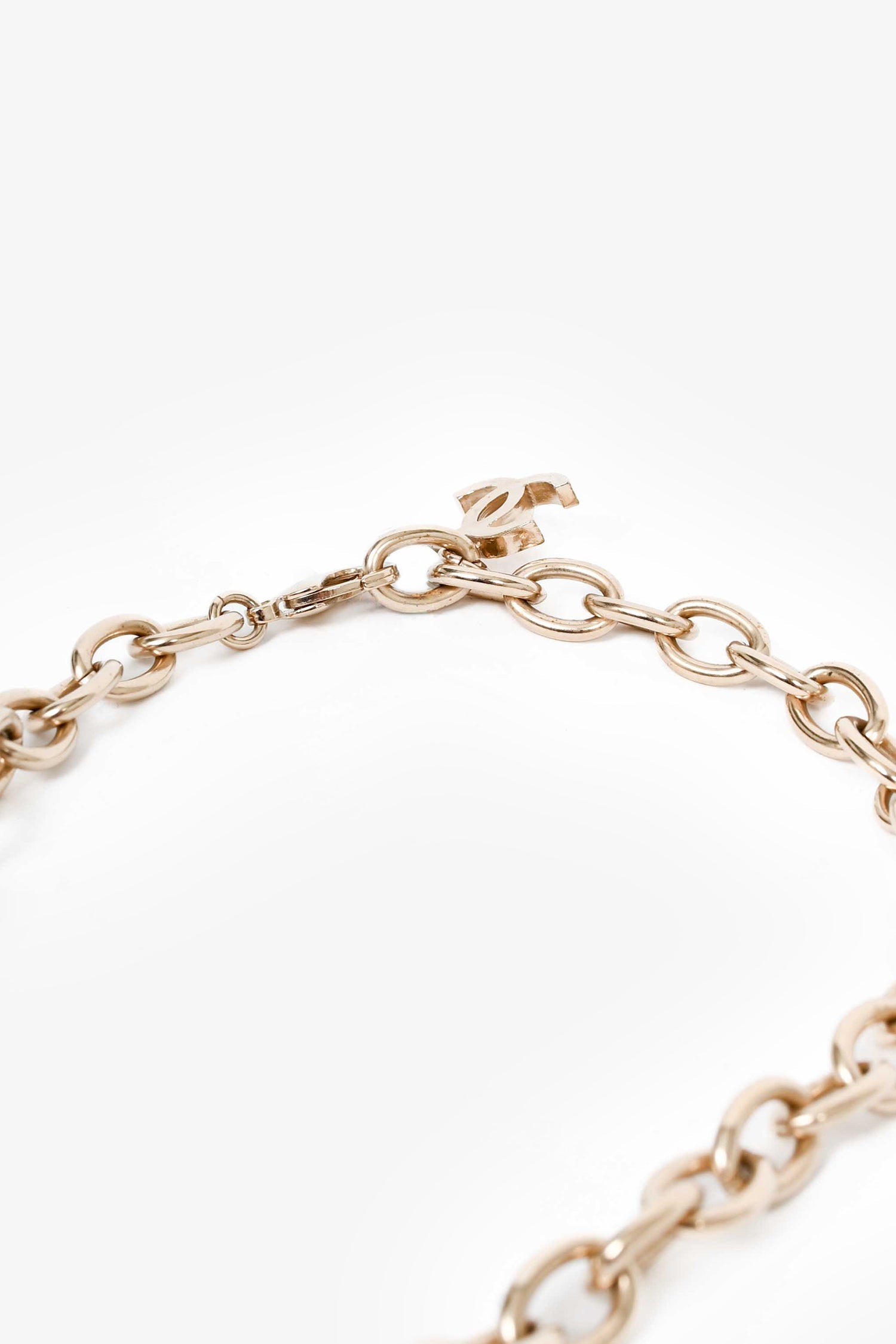 Chanel™ Gold Tone Multicolour Enamel Large CC Necklace