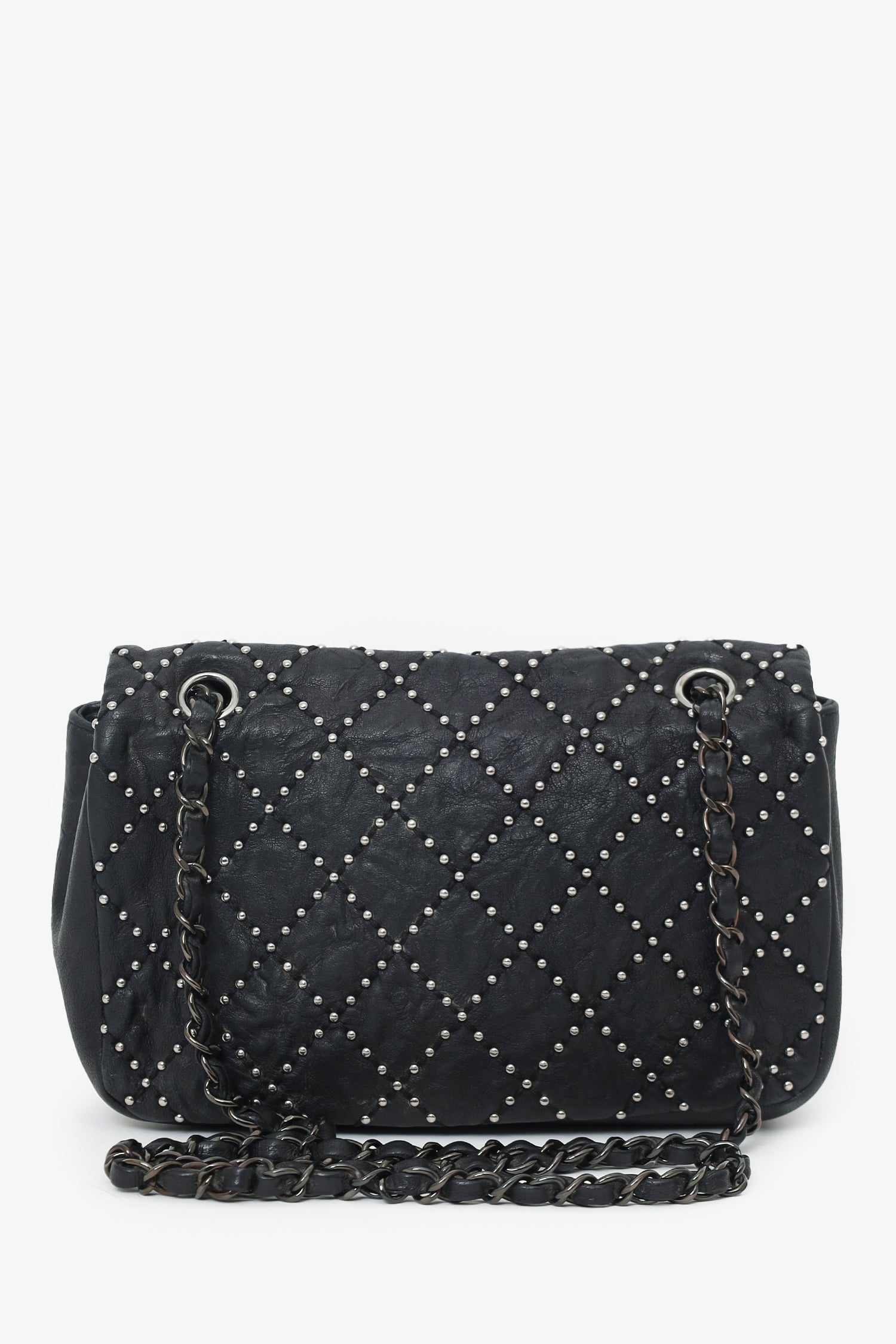 Chanel™ 2014 Collection Black Studded Metal Beauty Flap Bag